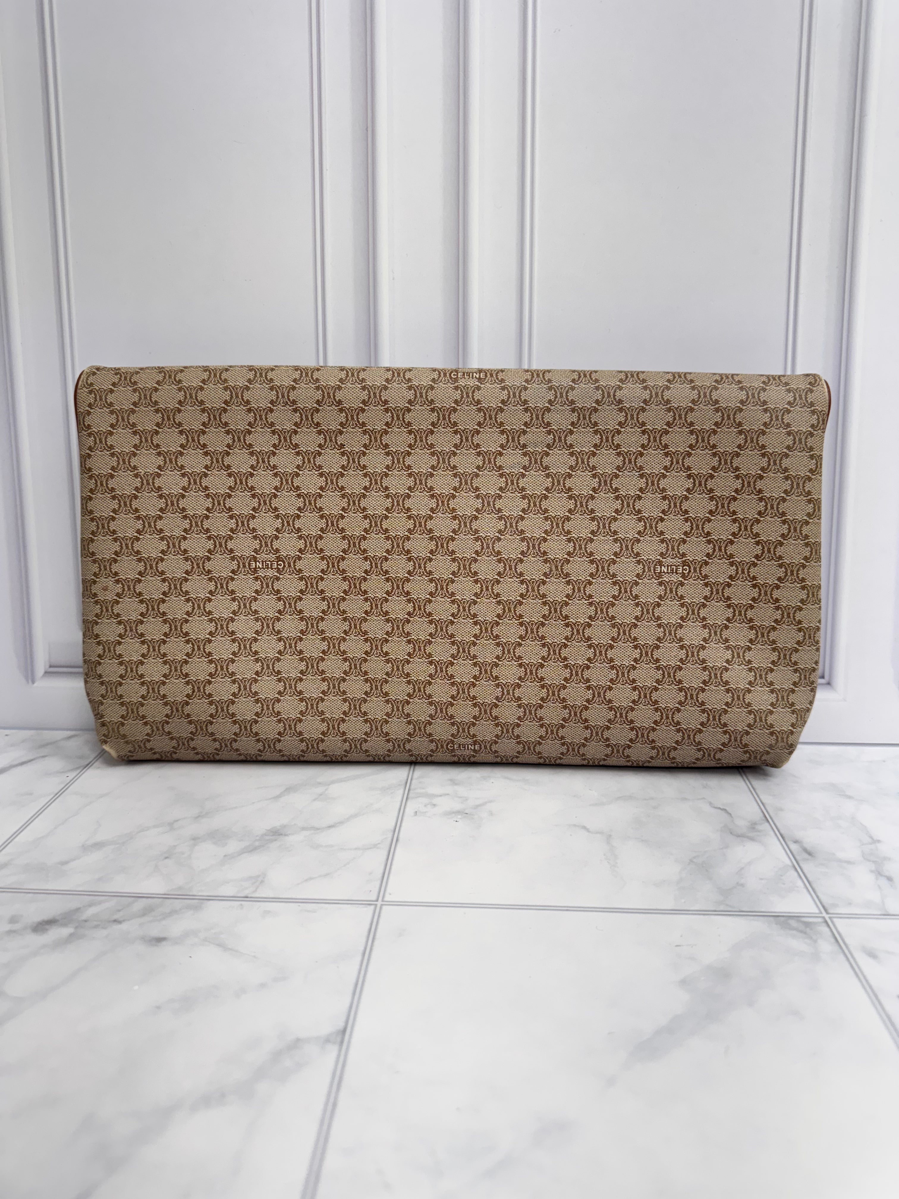 Celine Macadam Coated Canvas Clutch Bag