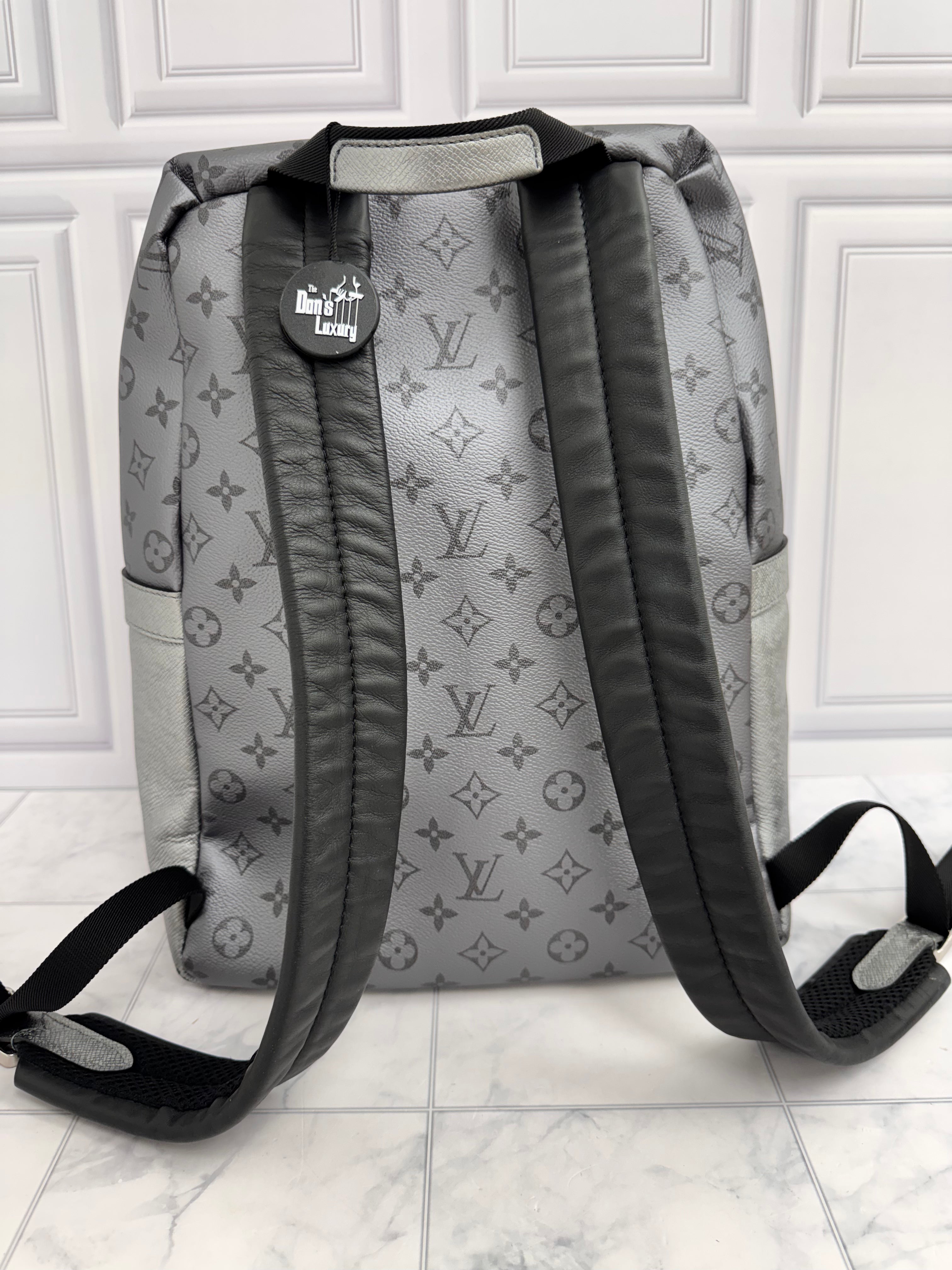 Louis Vuitton Metallic Silver Monogram Taigarama Discovery Backpack PM