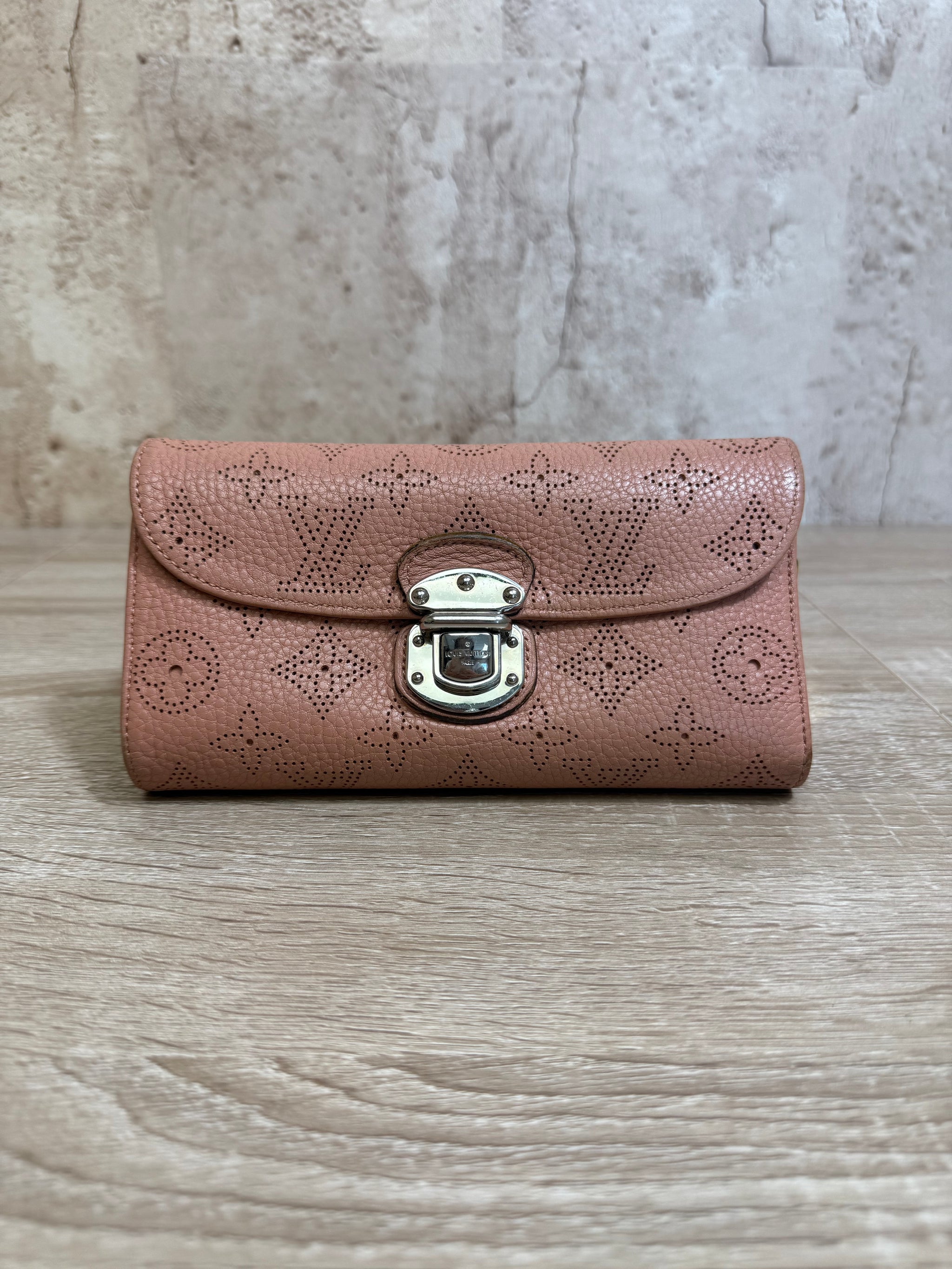 Louis Vuitton Rose Pink Mahina Amelia Flap Long Wallet