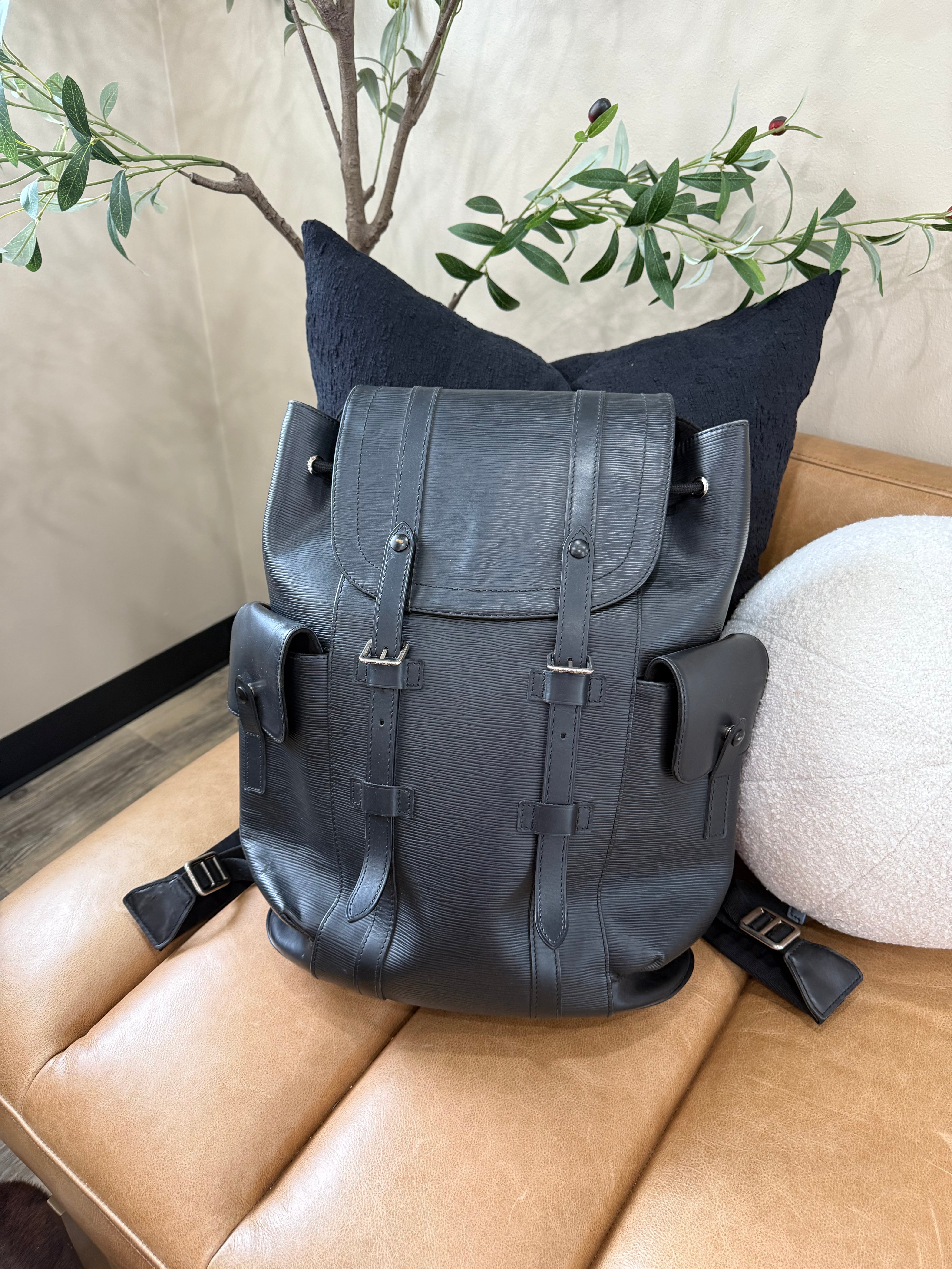 Louis Vuitton Black Epi Christopher Backpack