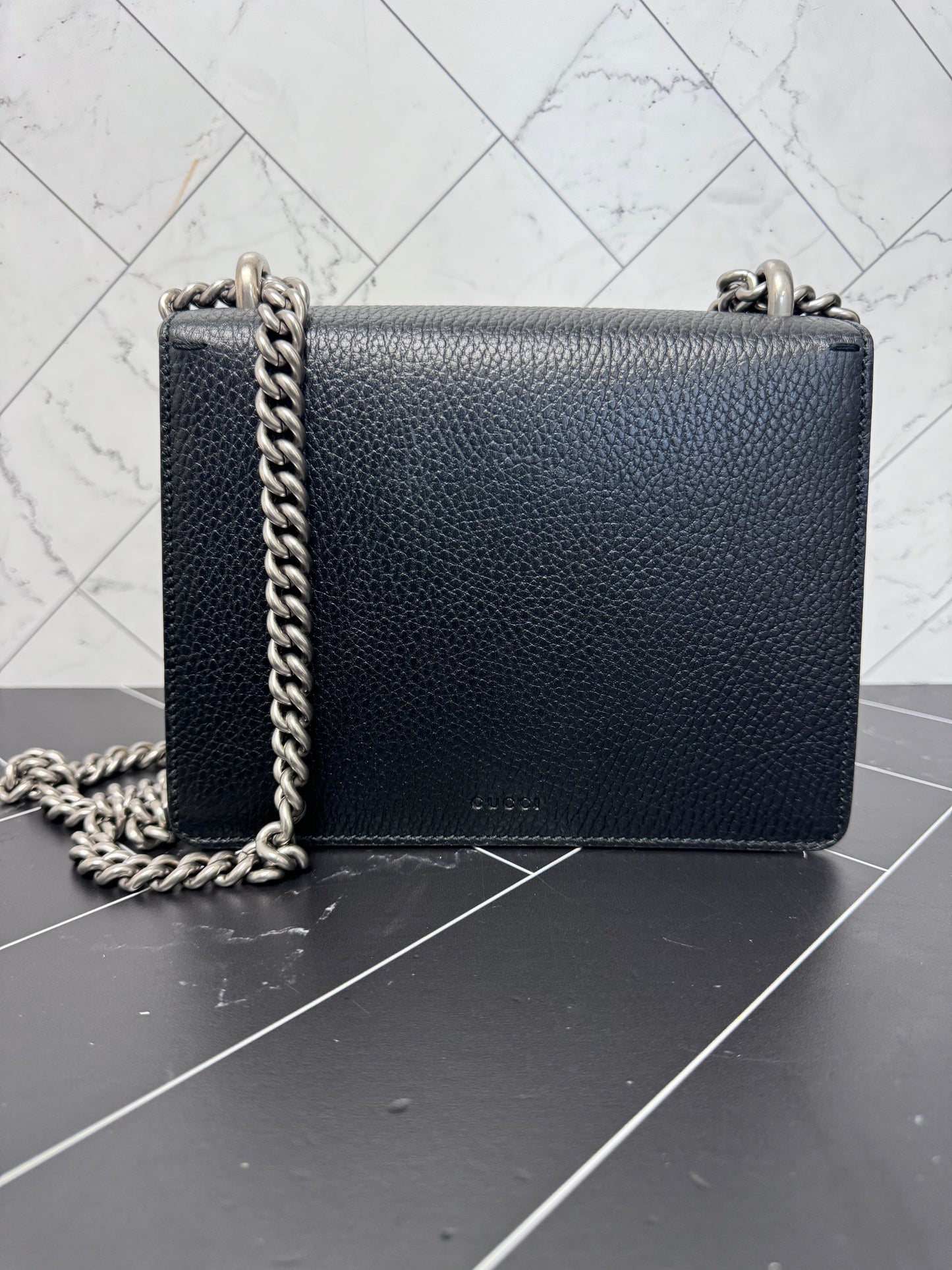 Gucci Black Leather Dionysus Crossbody Bag