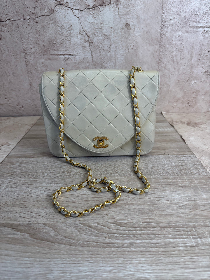 Chanel Beige Lambskin Flap Bag