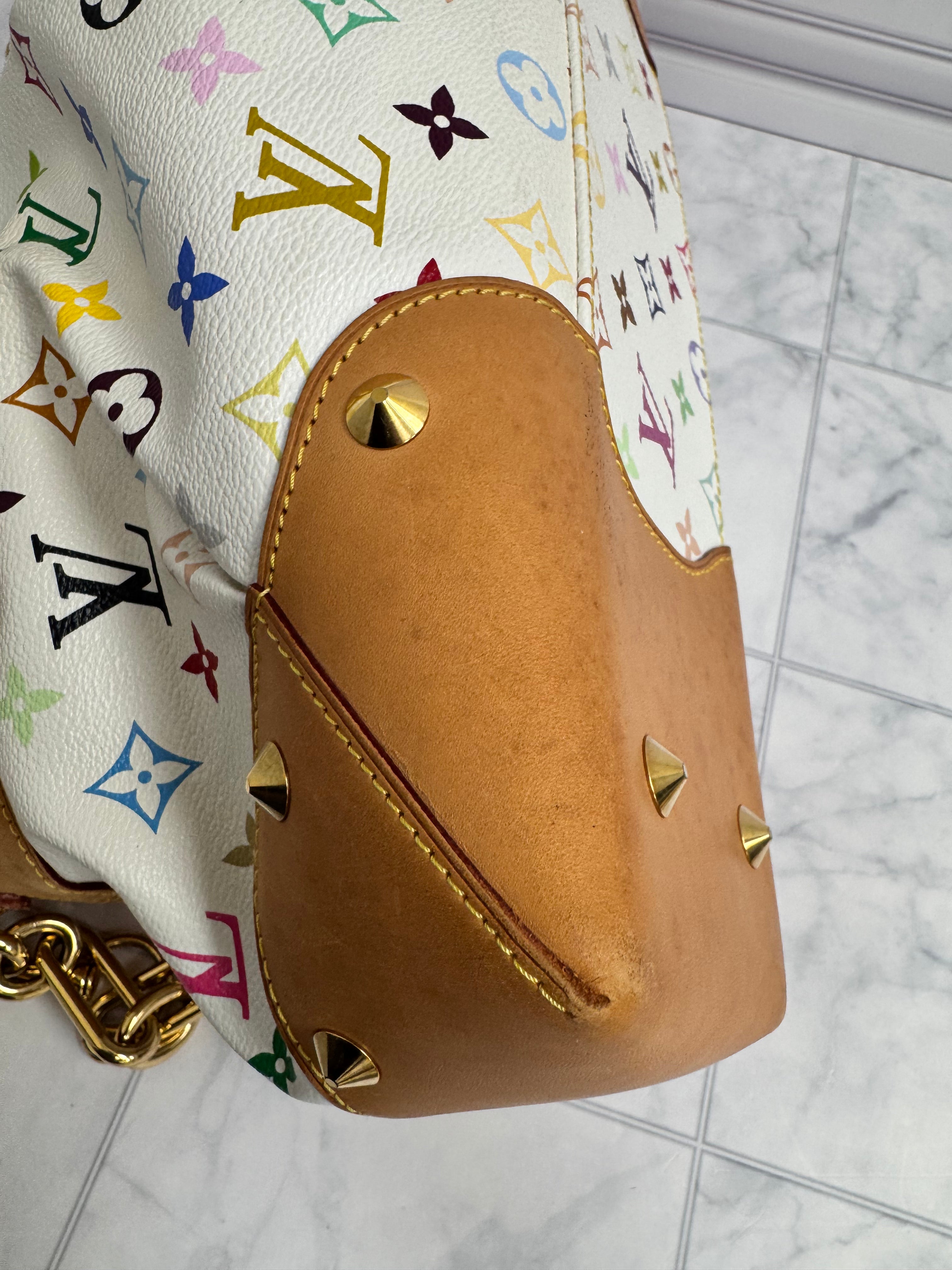 *DONS DROP* Louis Vuitton White Multicolor Monogram Judy MM Two Way Bag
