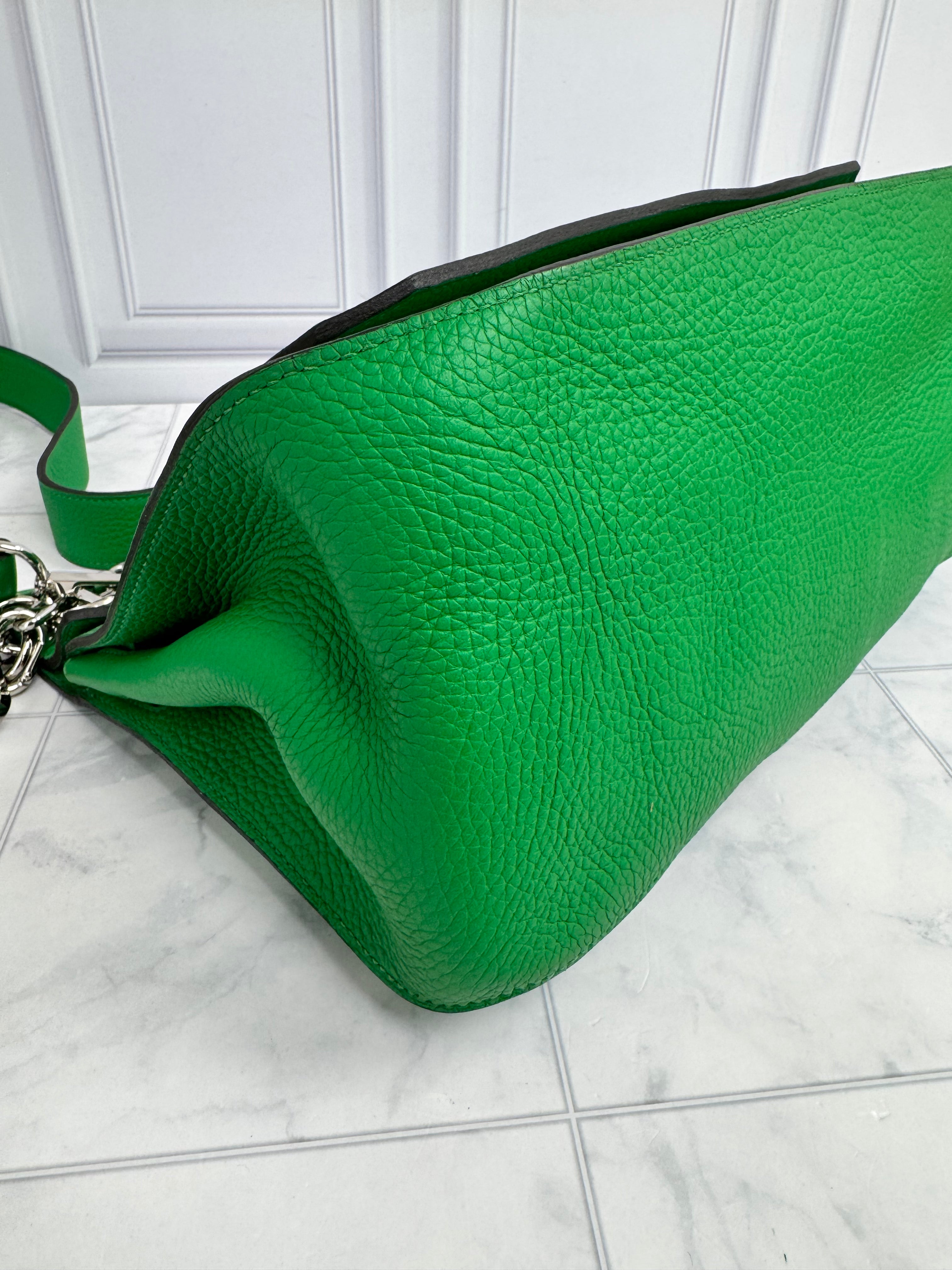 Hermes Bambou Taurillon Clemence Leather Jypsiere Bag 34