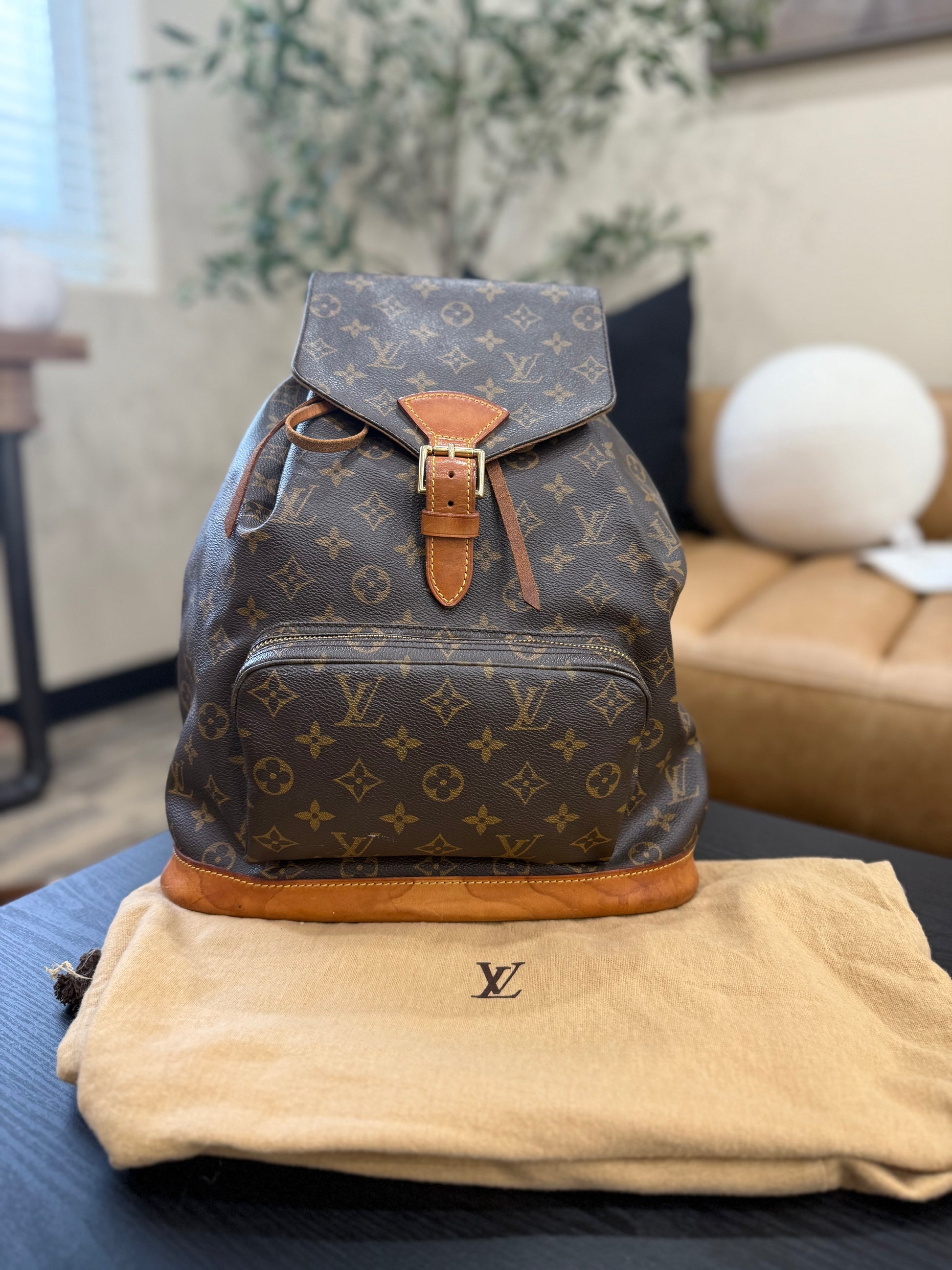 Louis Vuitton Brown Monogram Montsouris Drawstring Backpack GM