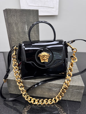 *DONS DROP* Versace Black Patent Leather La Medusa Small Bag