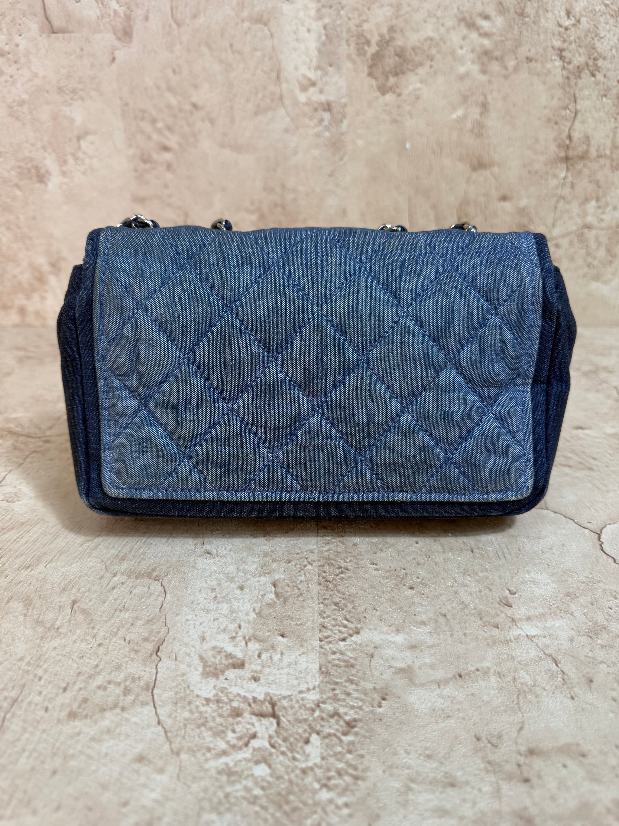 Chanel Denim Quilted Single Flap Small Bag