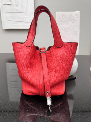 Hermes Coral Clemence Picotin Lock Bag PM