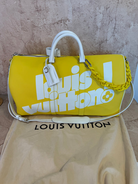 LIKE NEW- Louis Vuitton X Virgil Abloh Everyday Keepall Bandouliere 50