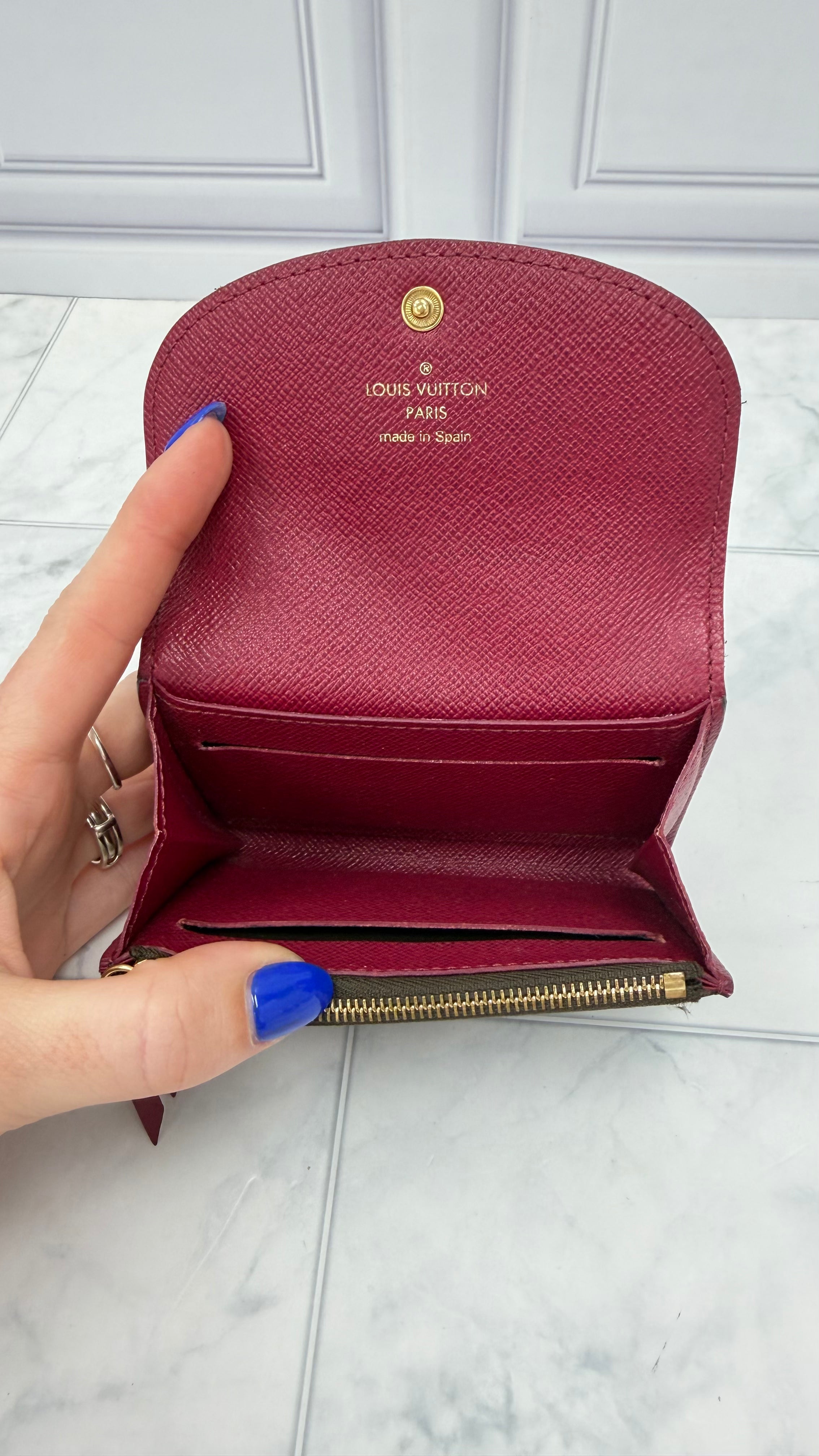 Louis Vuitton Monogram & Fuchsia Rosalie Compact Wallet