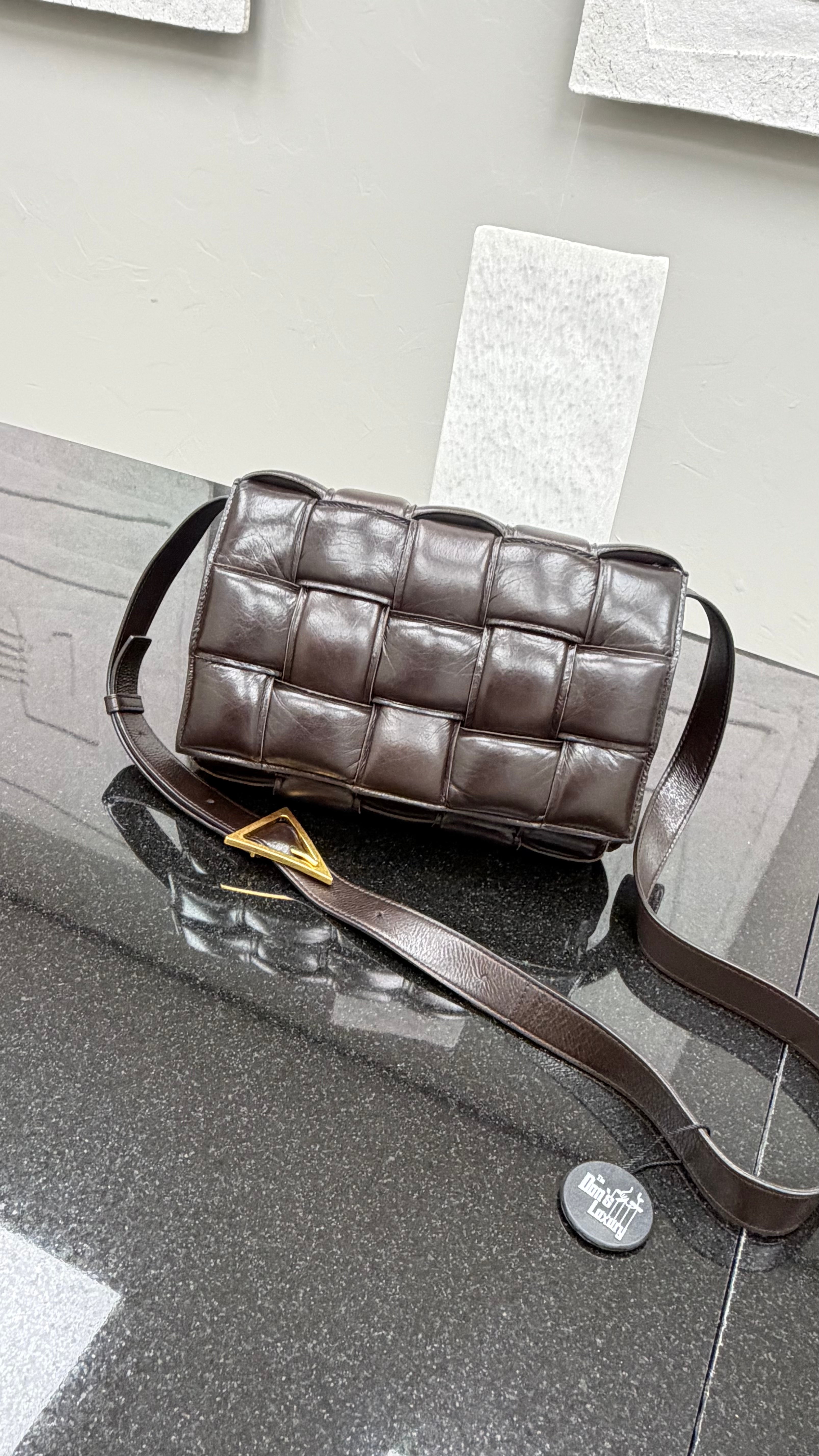 *DONS DROP* Bottega Veneta Chocolate Brown Maci Intrecciato Leather Padded Cassette Bag