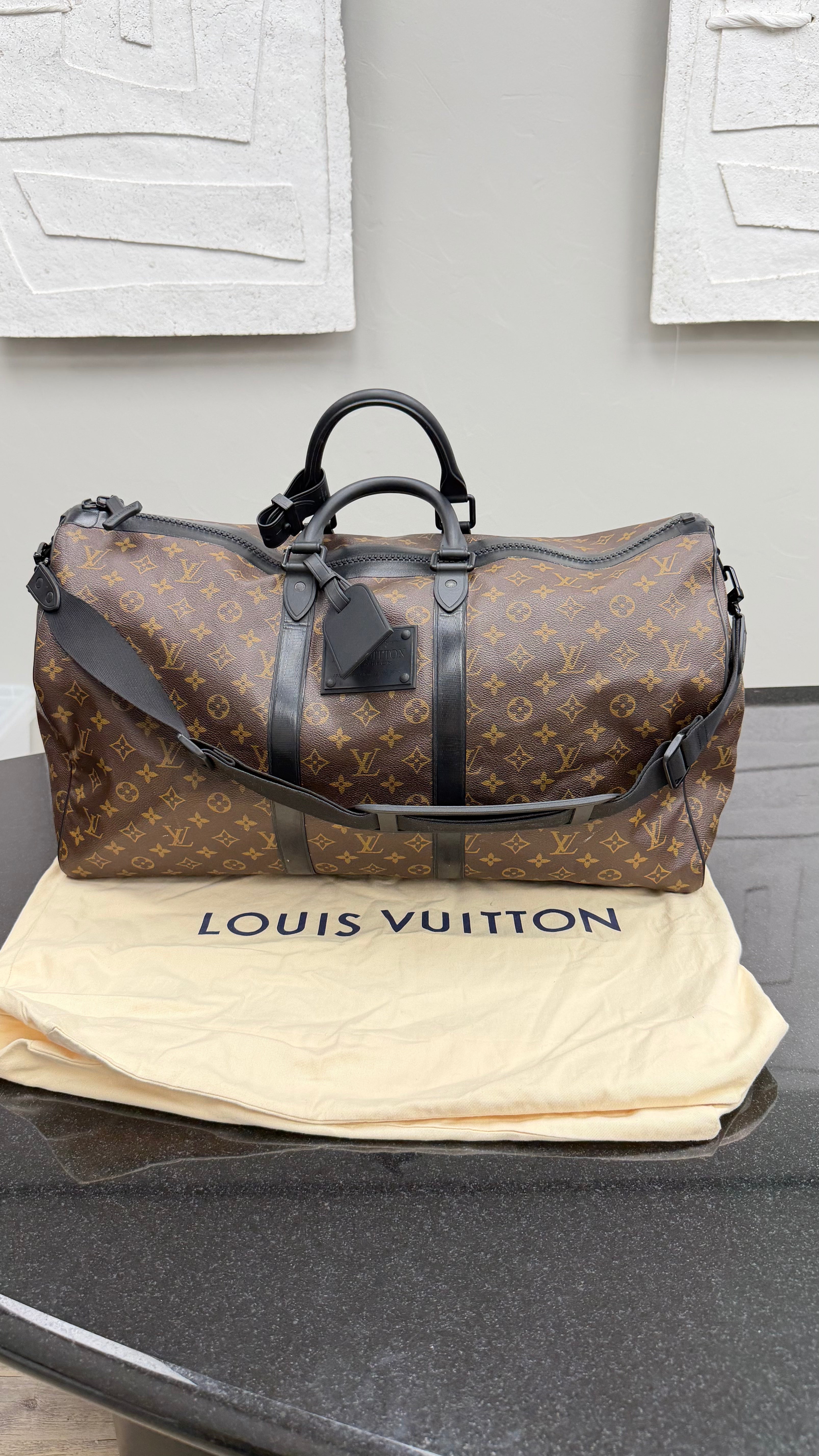 Louis Vuitton Monogram Waterproof Keepall Bandouliere 55