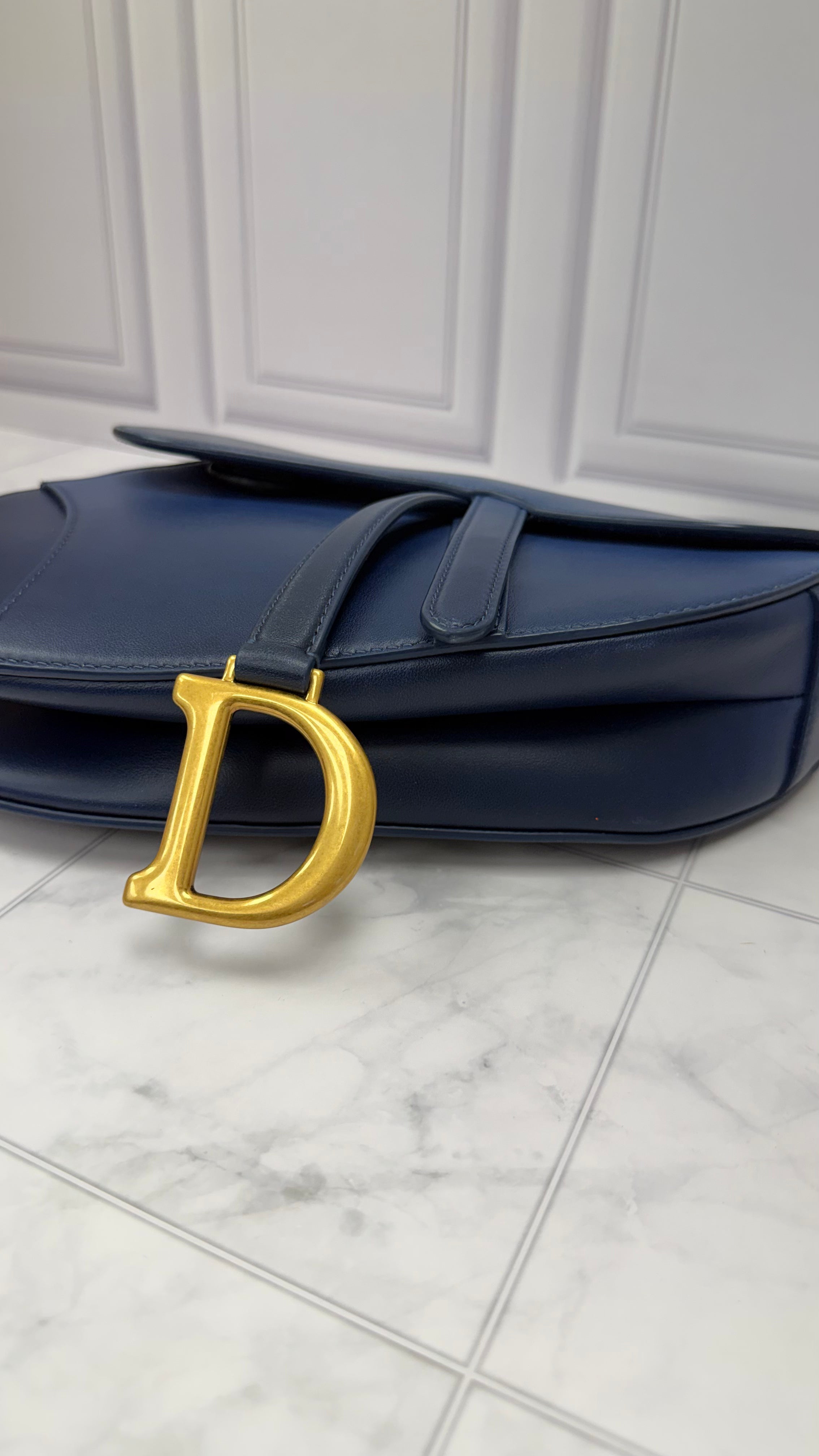 *DONS DROP* Christian Dior Blue Ombre Leather Classic Saddle Bag