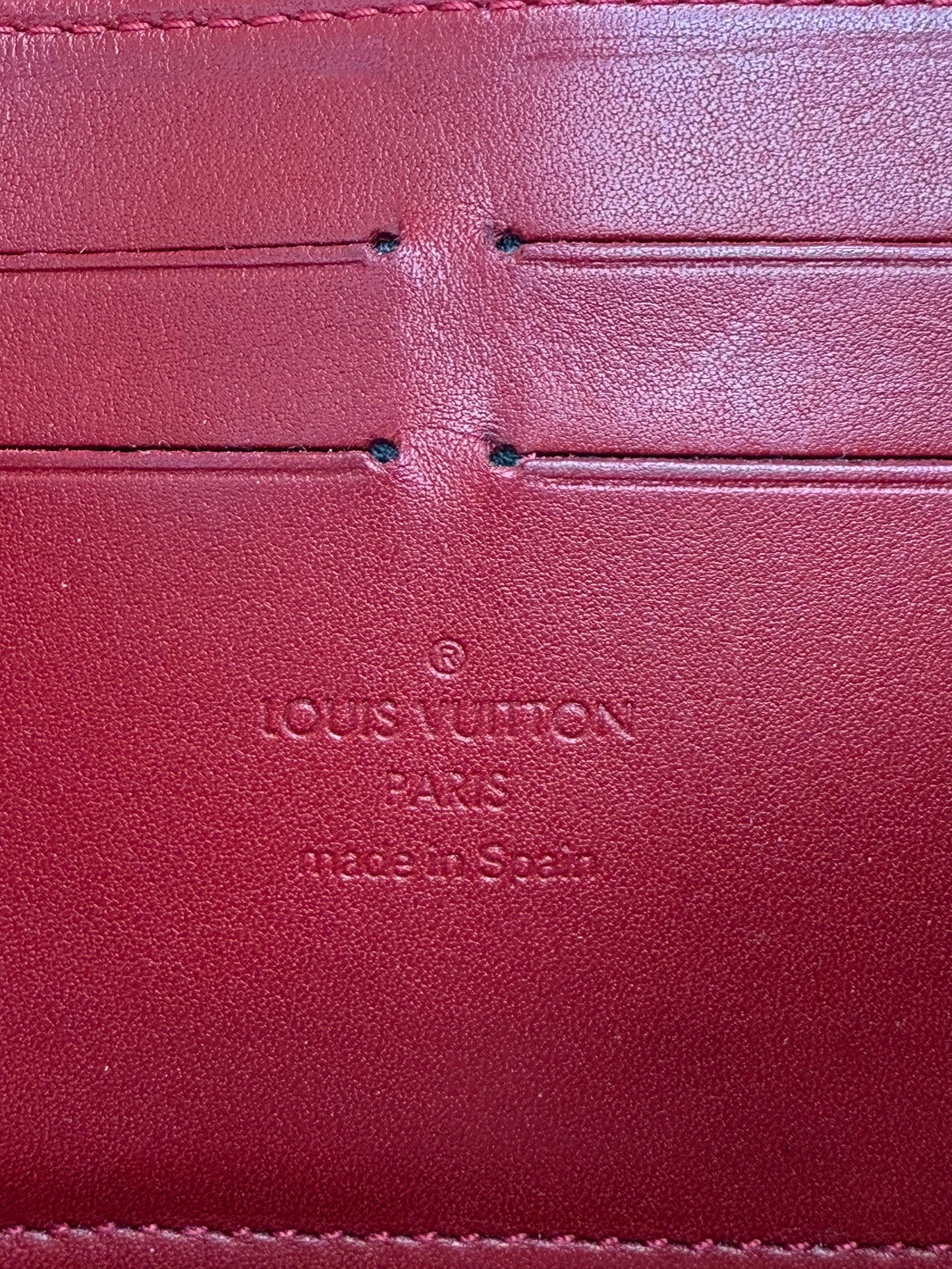 Louis Vuitton Red Vernis Zippy Wallet