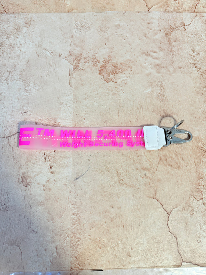 BRAND NEW Off-White Pink Zip Tie Keychain