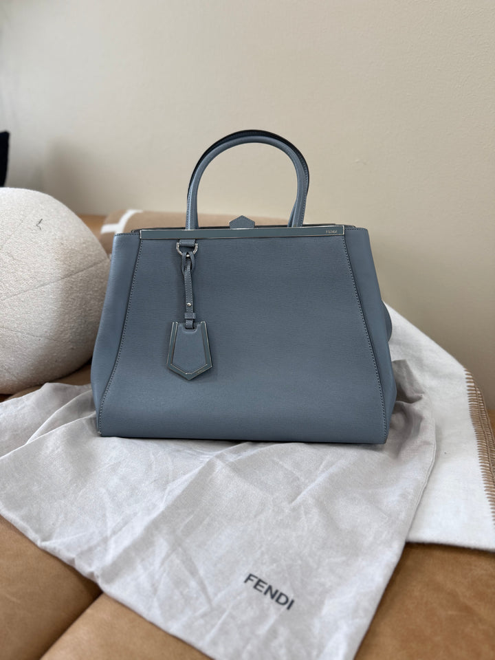 Fendi Light Blue Leather 2Jours Tote