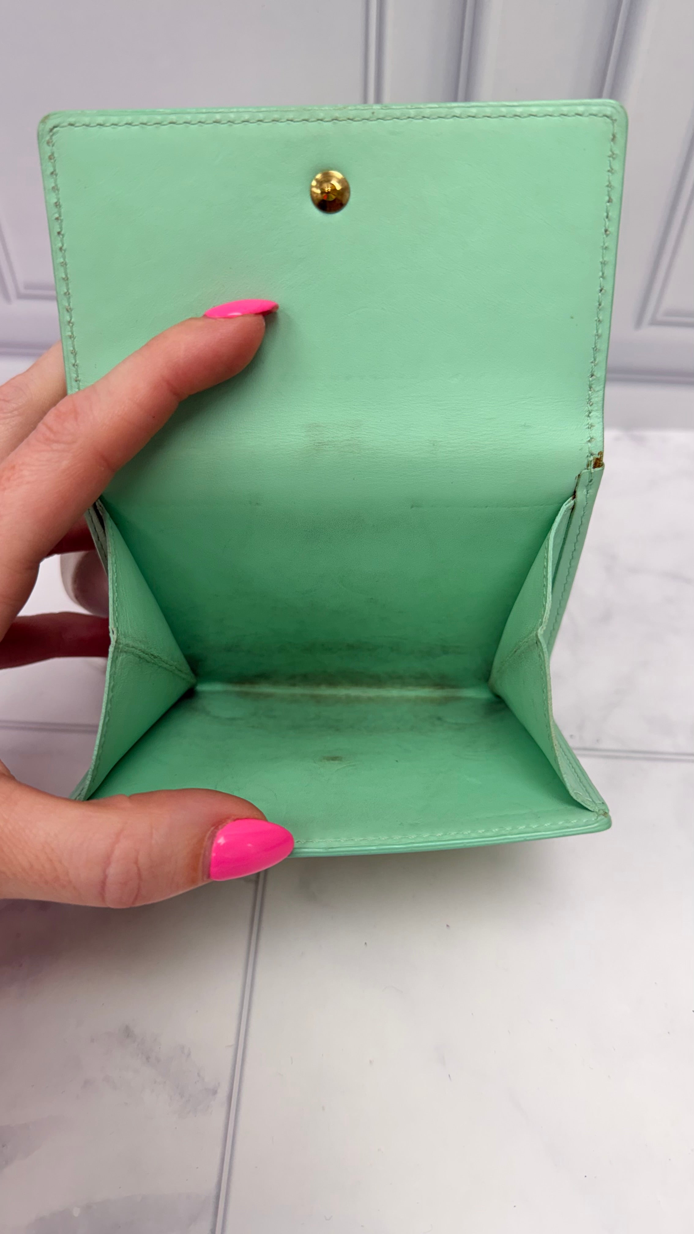 Louis Vuitton Green Vernis Elise Wallet