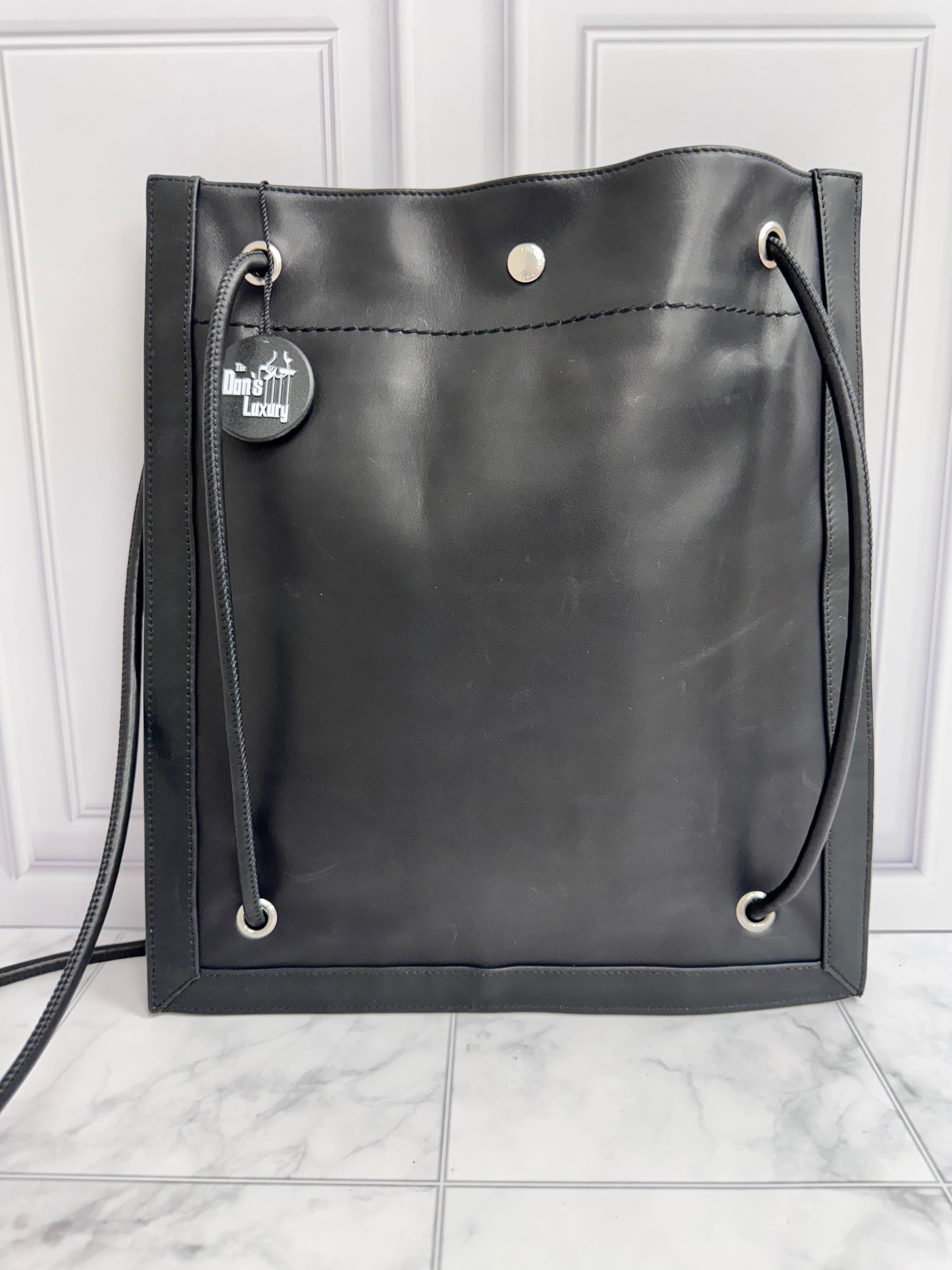 *DONS DROP*  Saint Laurent YSL Black Calfskin Universite Flat Crossbody Bag