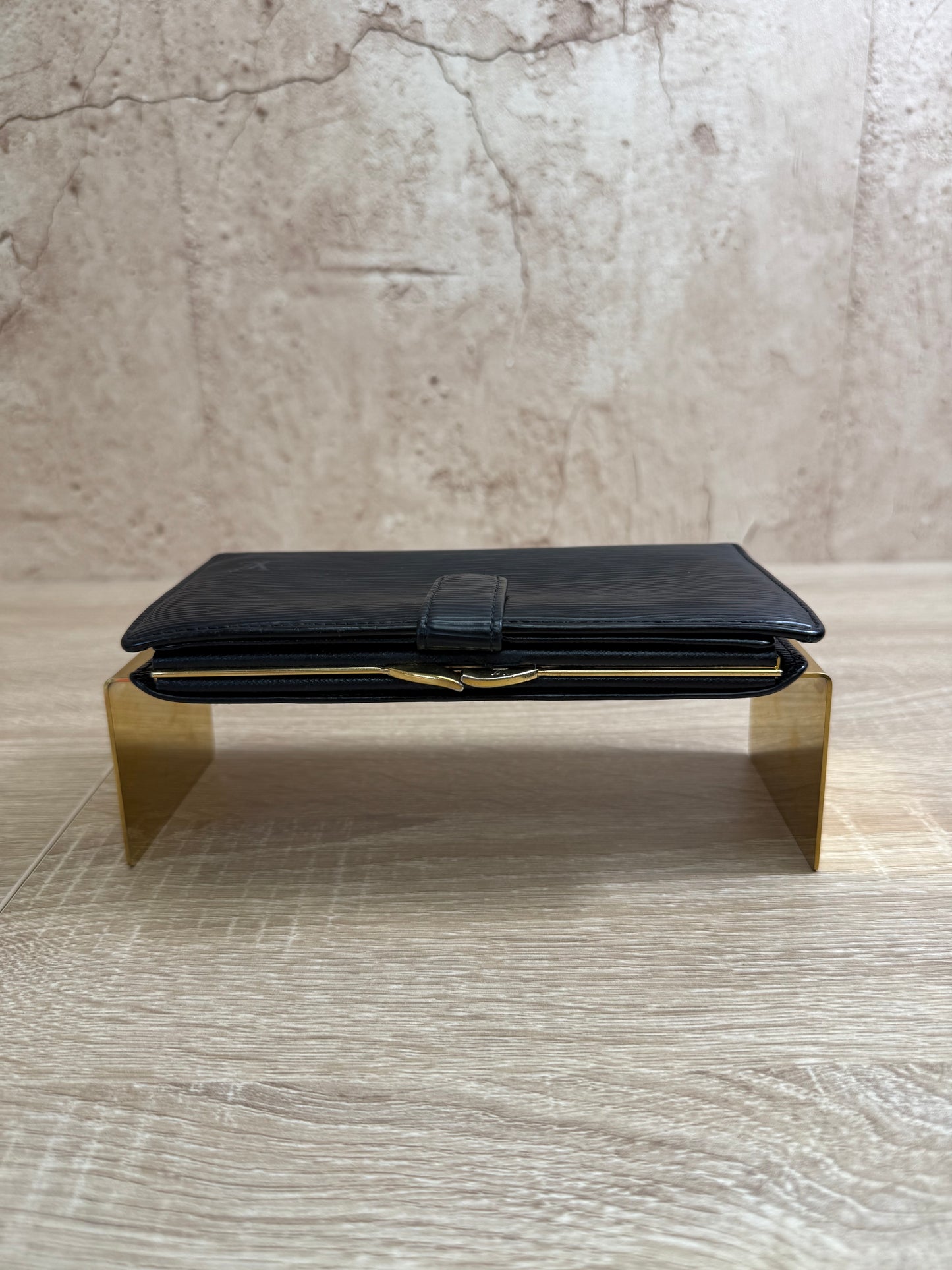 Louis Vuitton Black Epi Long French Wallet