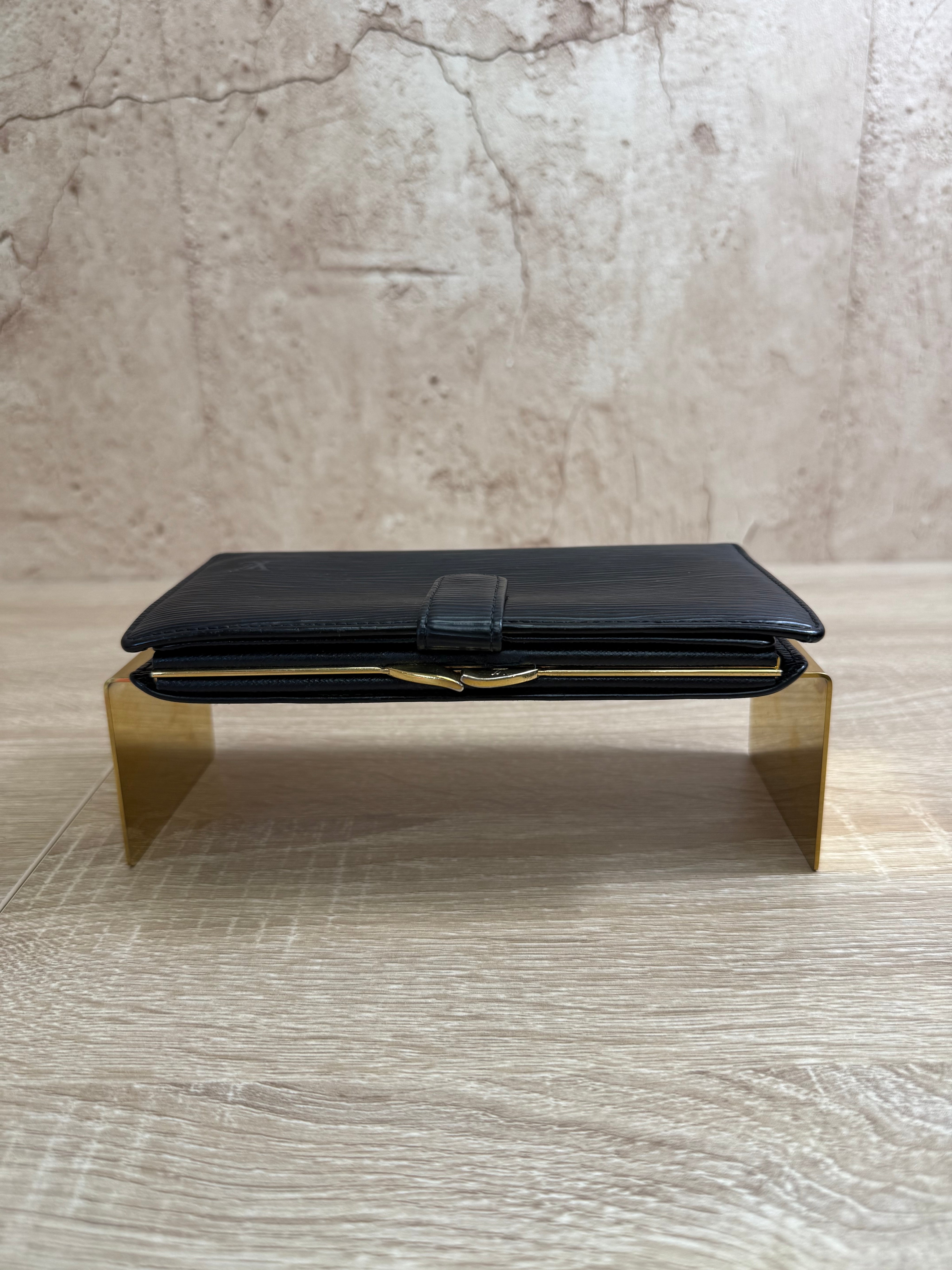 Louis Vuitton Black Epi Long French Wallet
