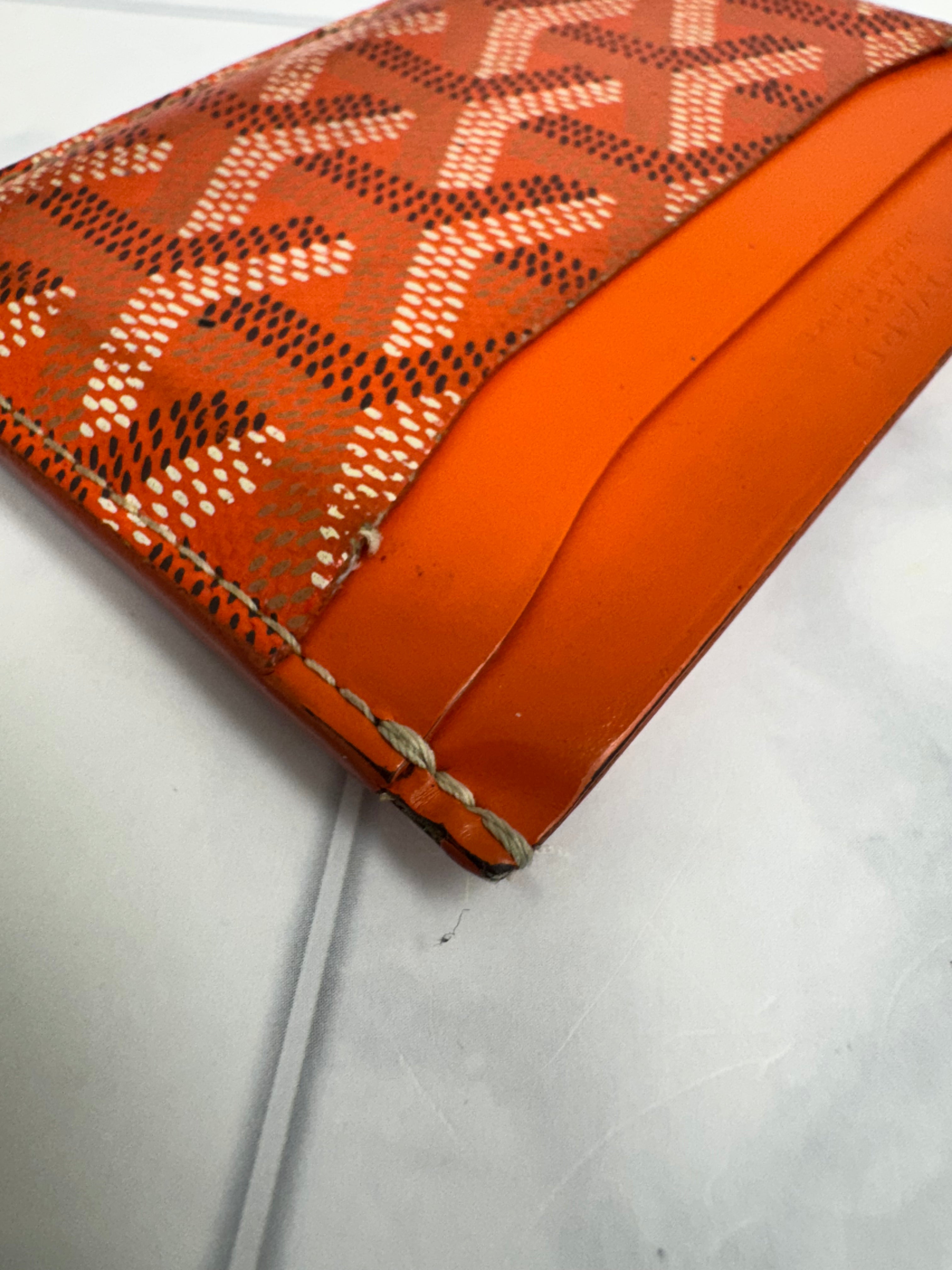Goyard Orange Goyardine Coated Canvas Saint-Sulpice Card Holder