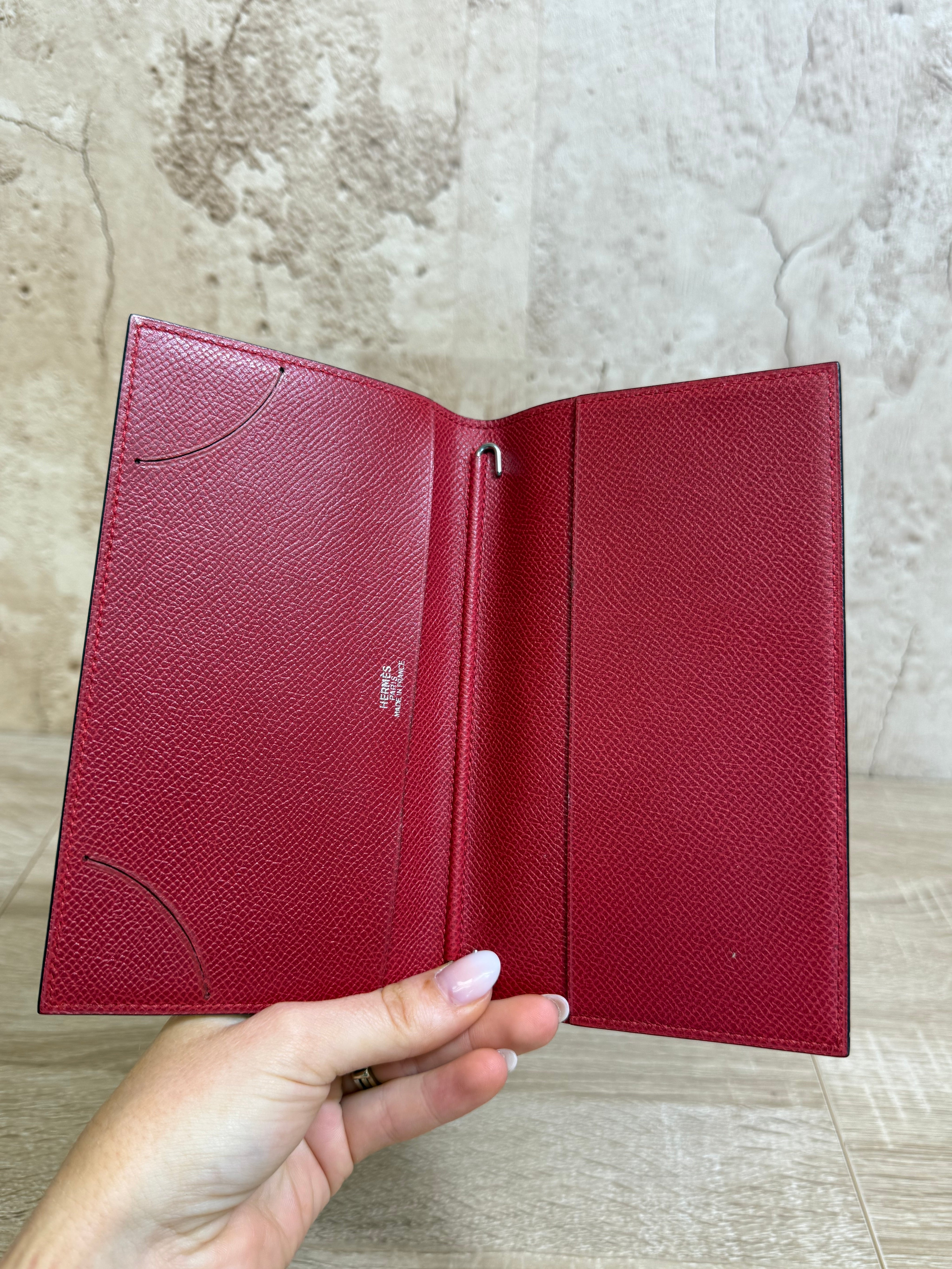 Hermes Red Leather Passport Holder