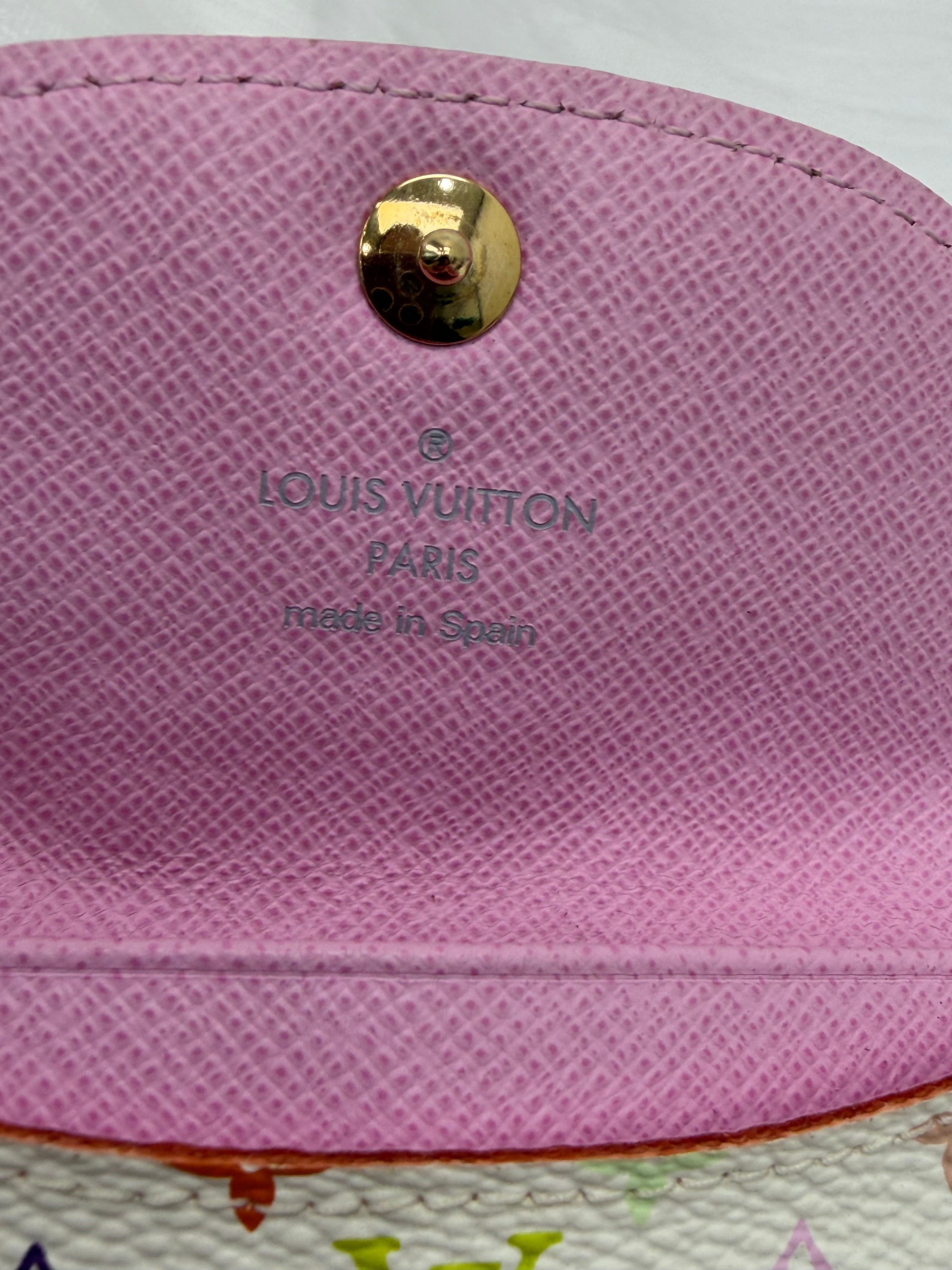Louis Vuitton White Multicolore & Pink Monogram  Card Case