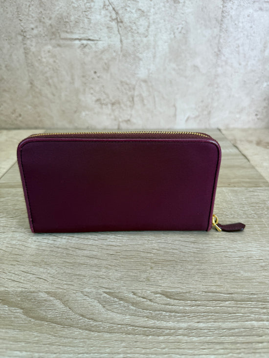 Prada Plum Nylon Zippy Wallet