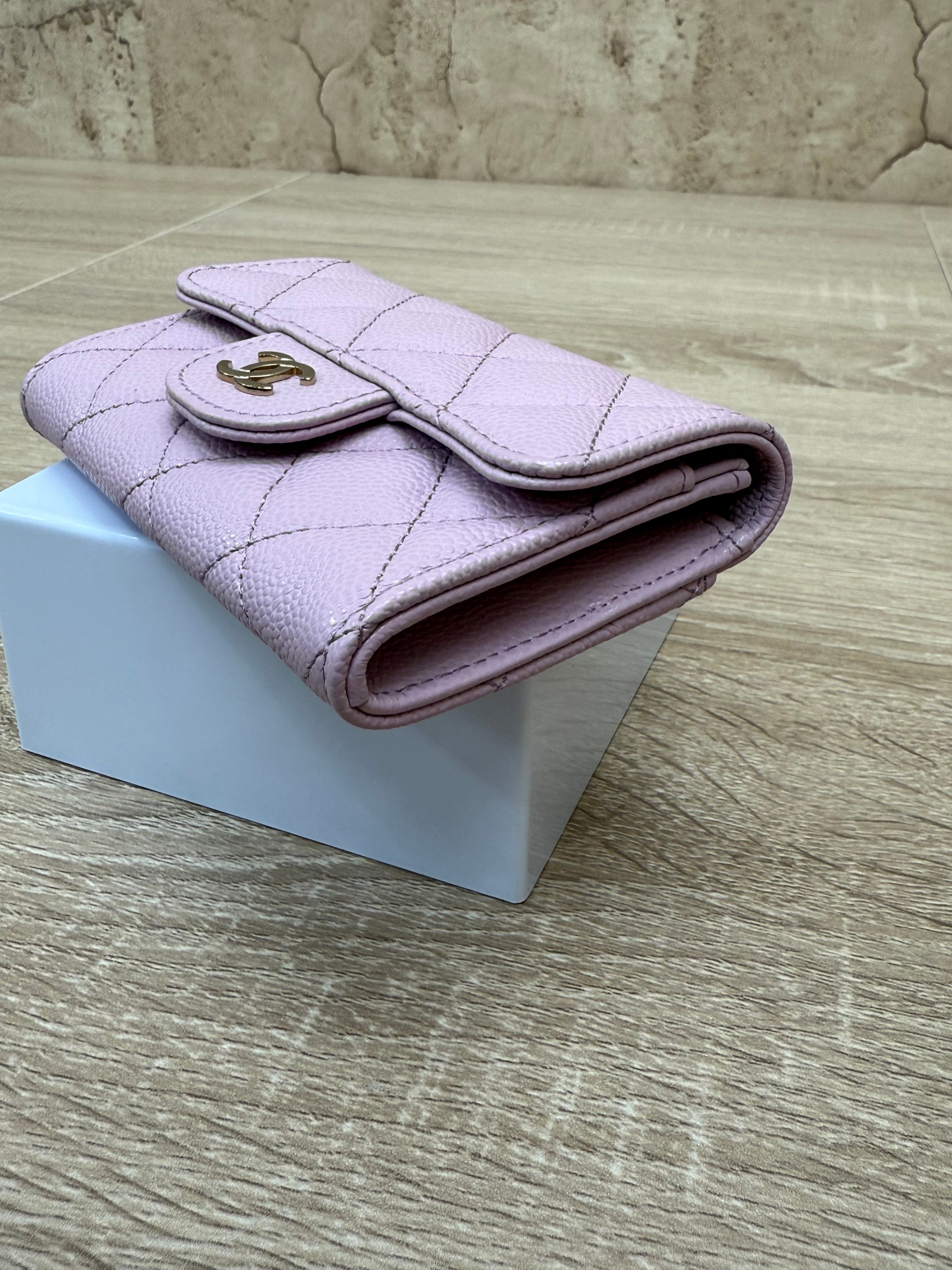 Chanel Lilac Caviar Leather Card Case