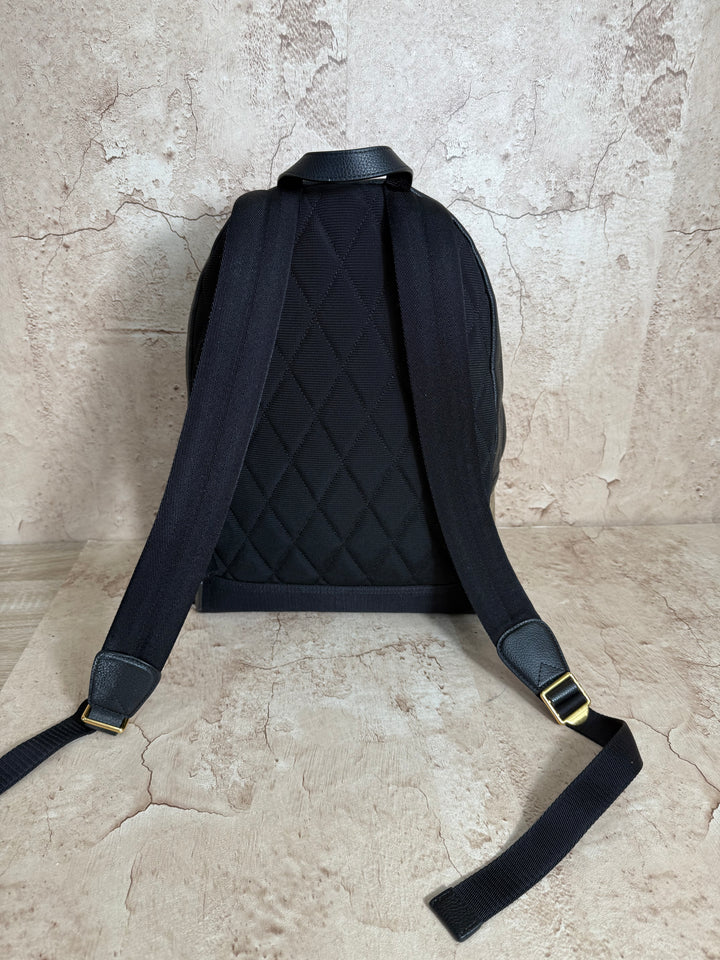 Burberry Abbeydale House Check Canvas and Leather Backpack