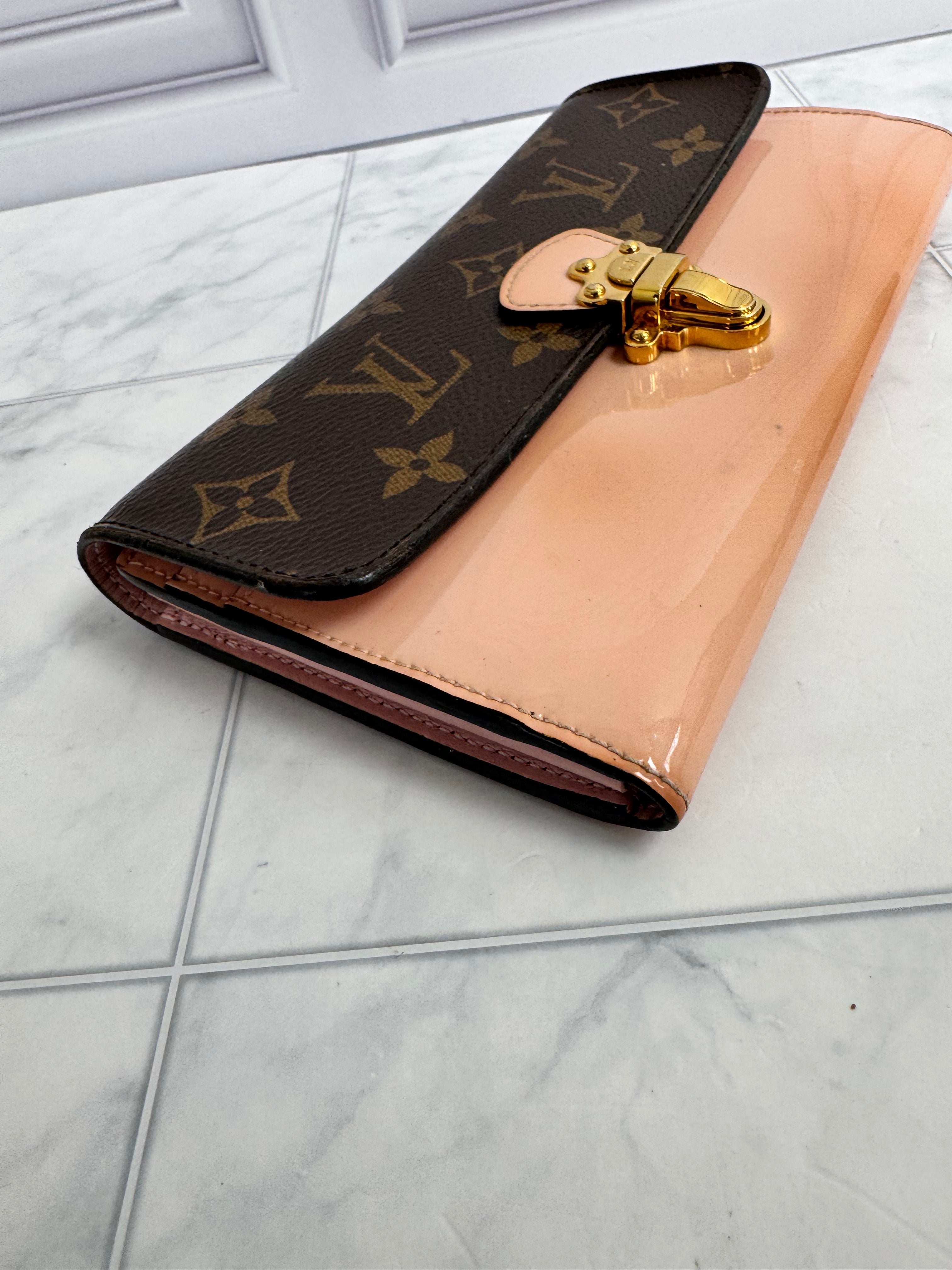 Louis Vuitton Monogram And Pink Vernis Cherrywood Long Wallet
