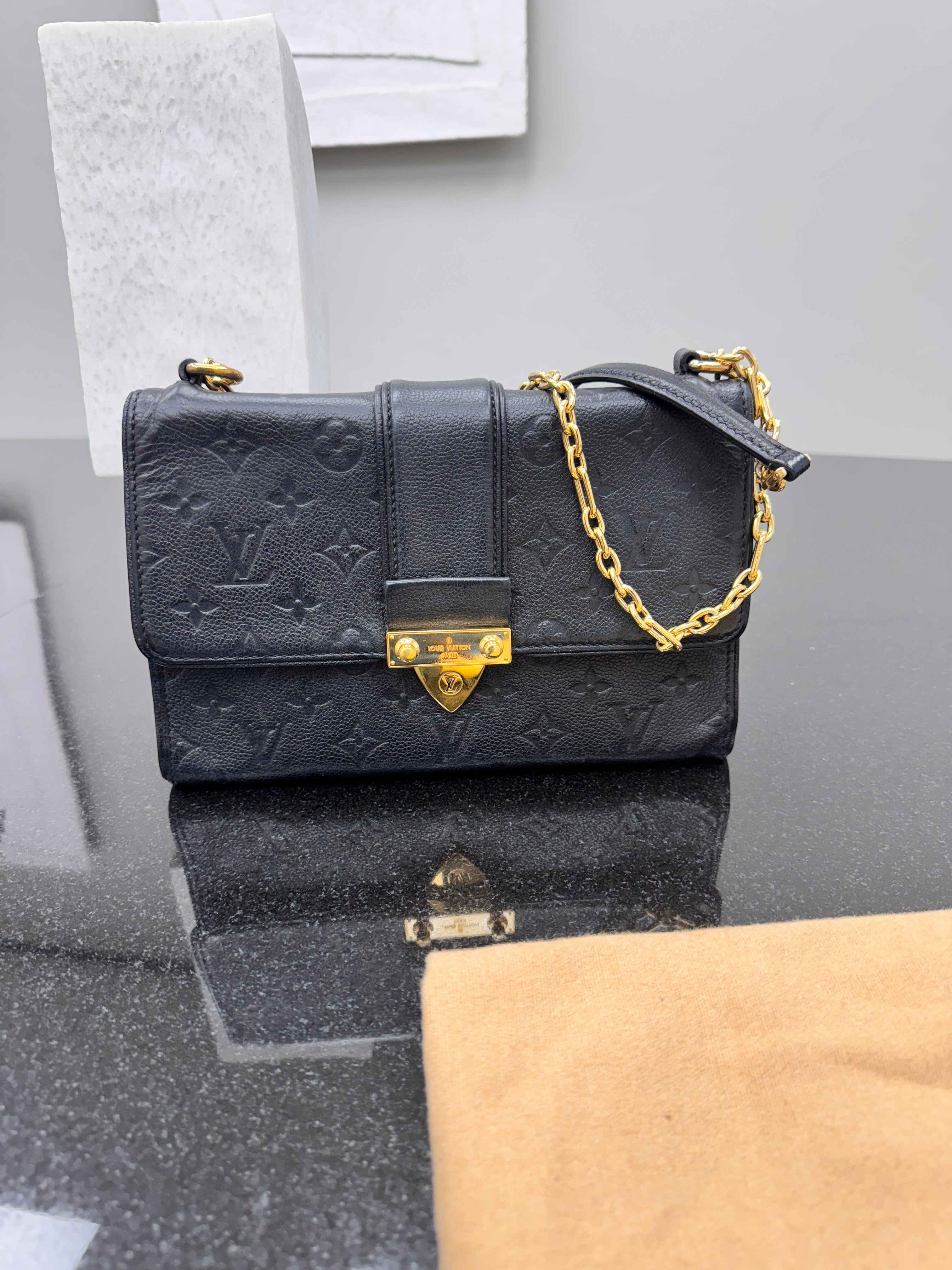 Louis Vuitton Black Empreinte Saint Sulpice Chain Shoulder Bag PM