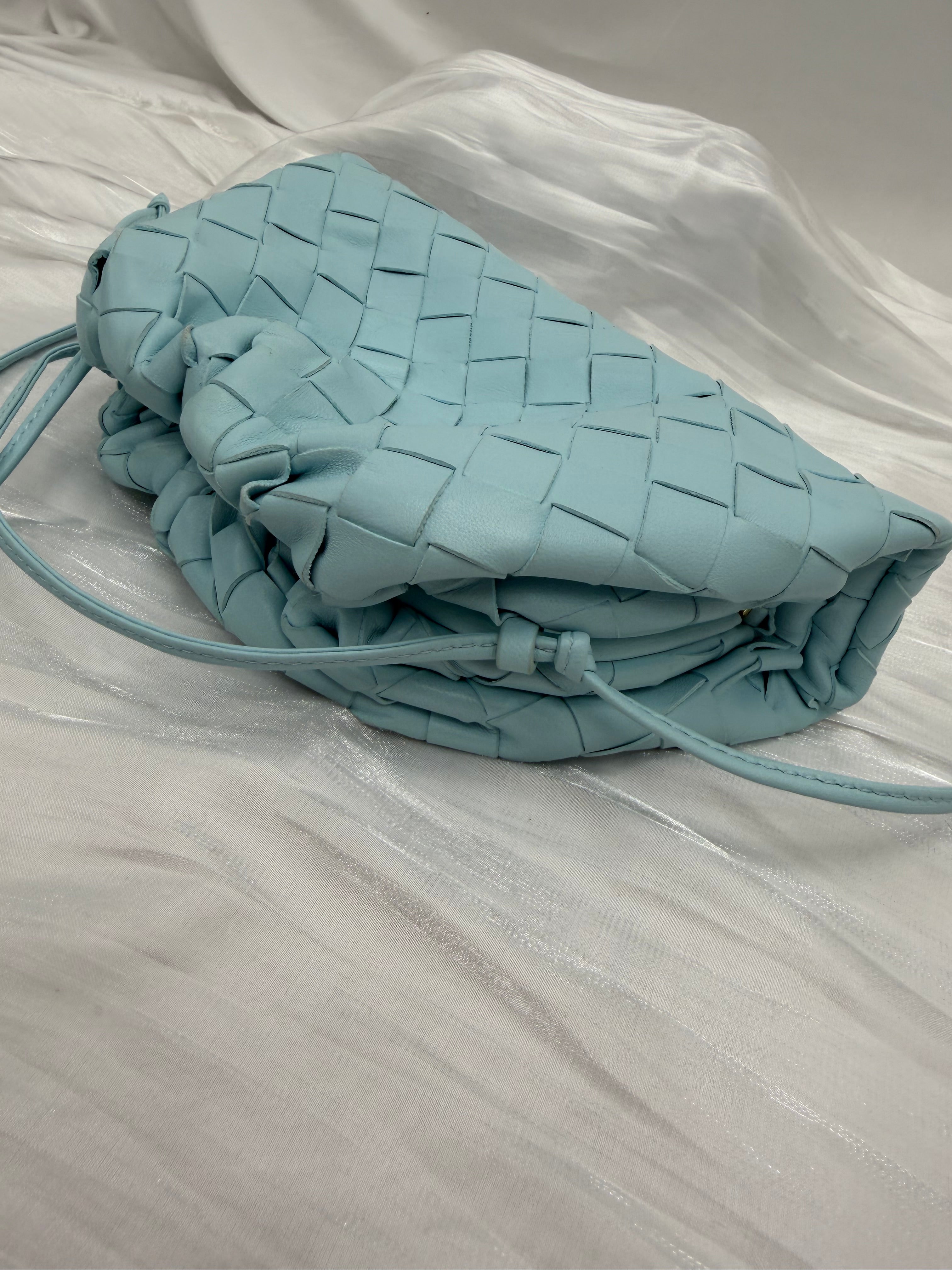 BRAND NEW- Bottega Veneta Blue Intrecciato Mini Pouch