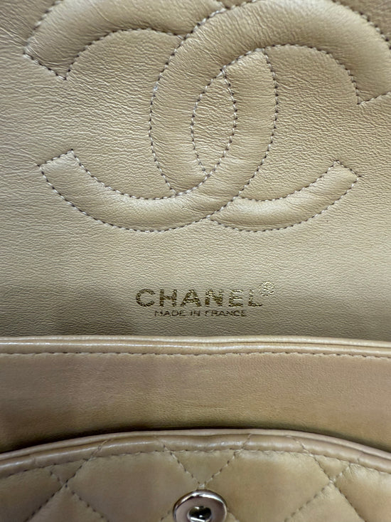 Chanel Beige Lambskin Quilted Medium Double Flap