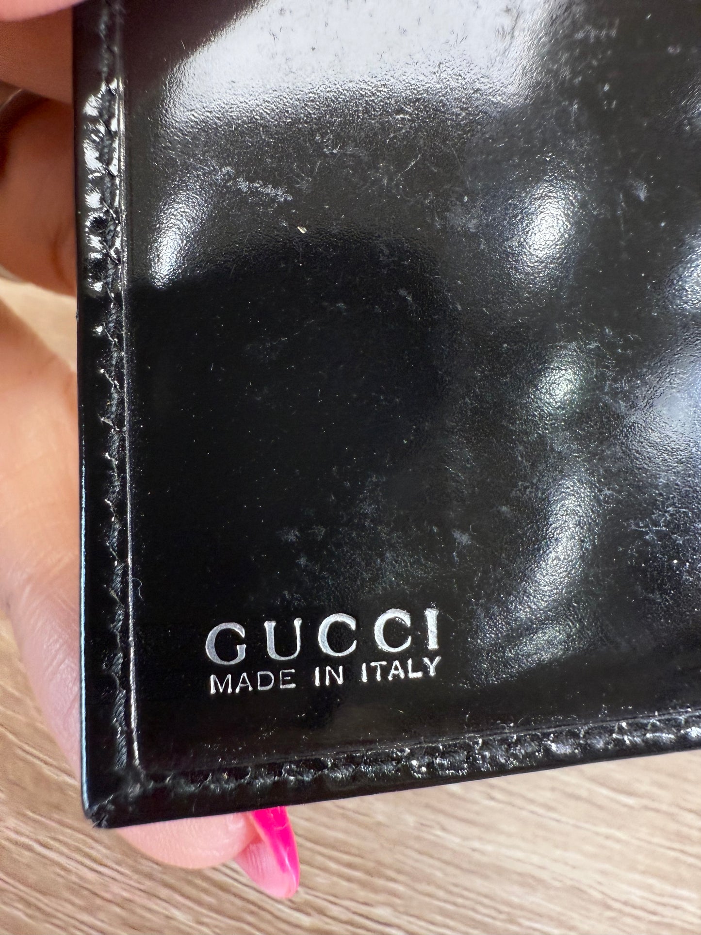 Gucci Black Leather Horsebit Compact Wallet