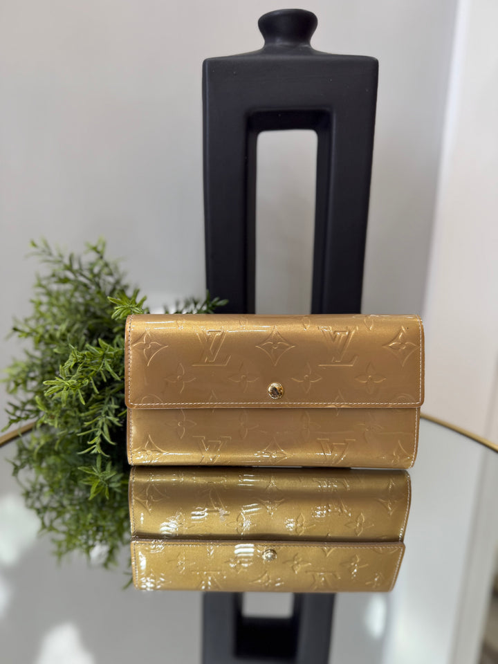 Louis Vuitton Gold Vernis Sarah Wallet