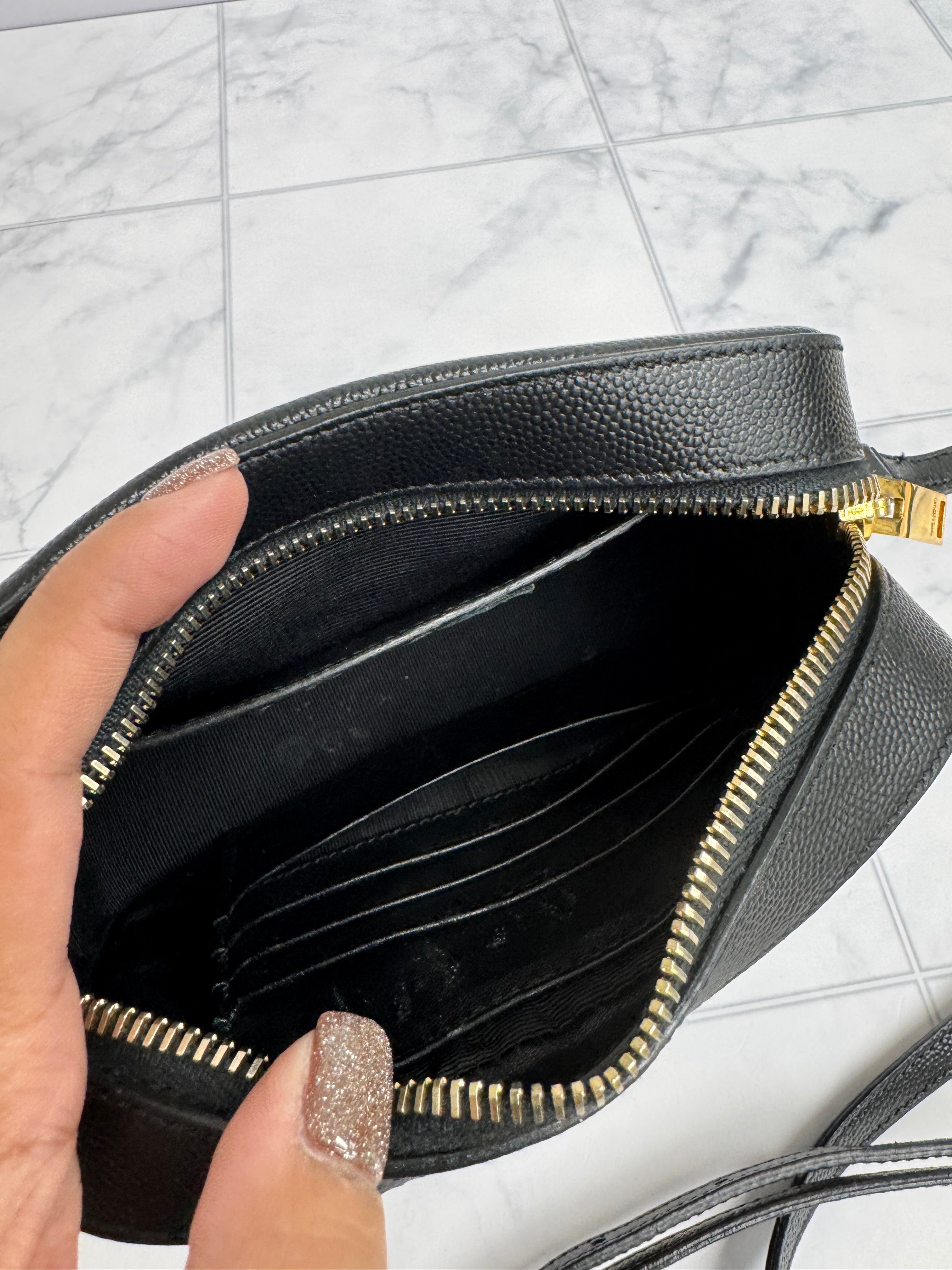 *DONS DROP* Saint Laurent YSL Black Grained Leather Lou Camera Bag