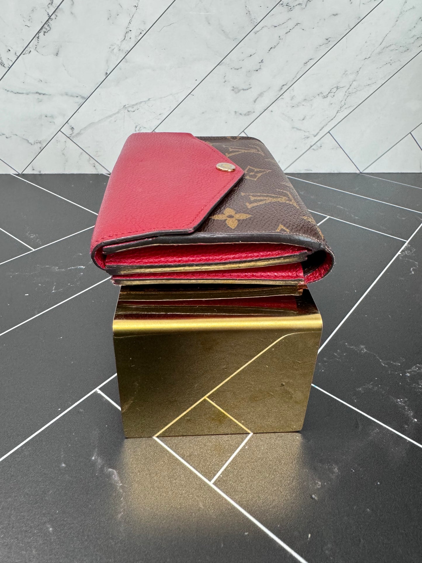 Louis Vuitton Monogram & Red Pallas Wallet