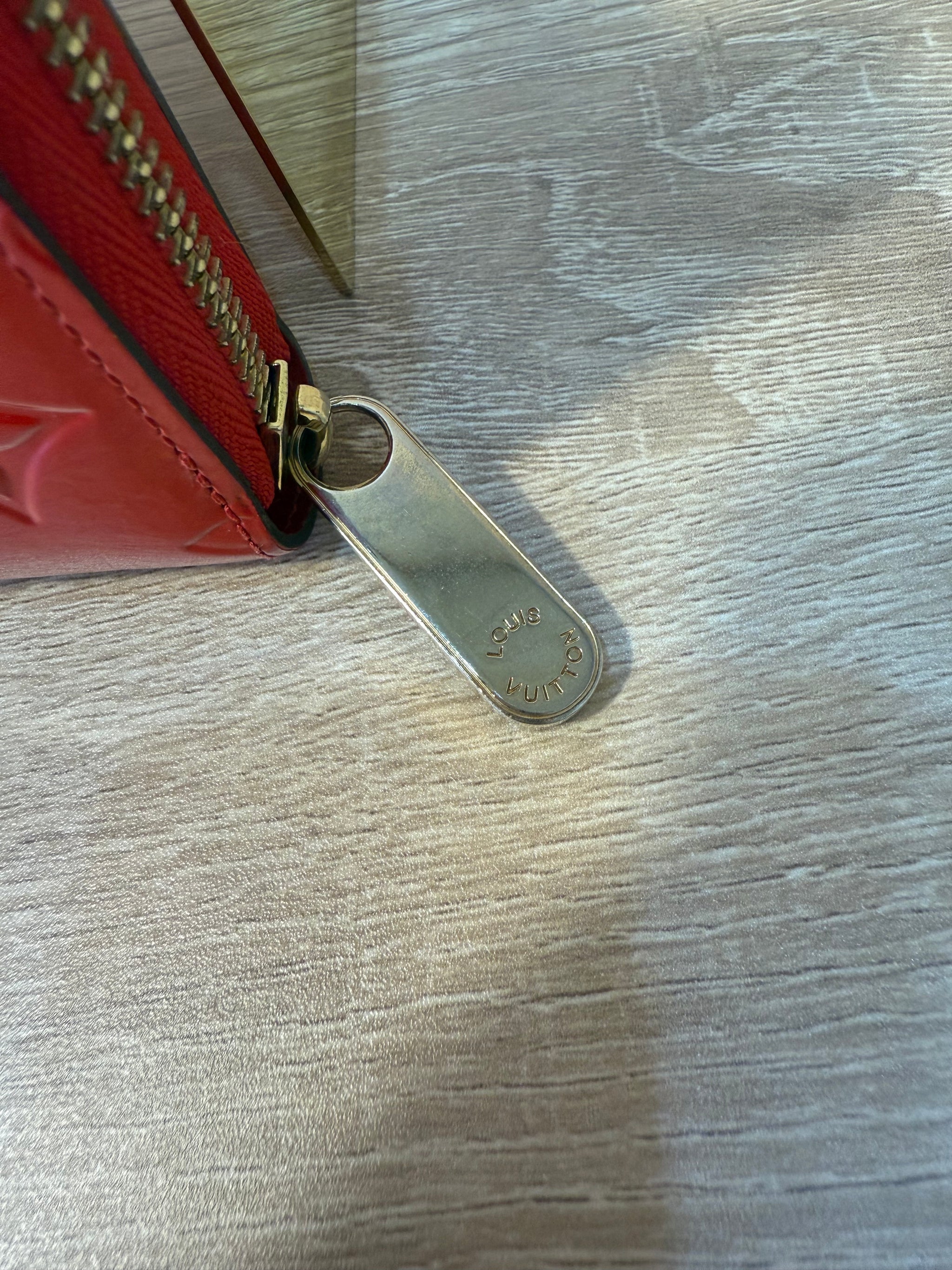 Louis Vuitton Red Monogram Vernis Zippy Wallet