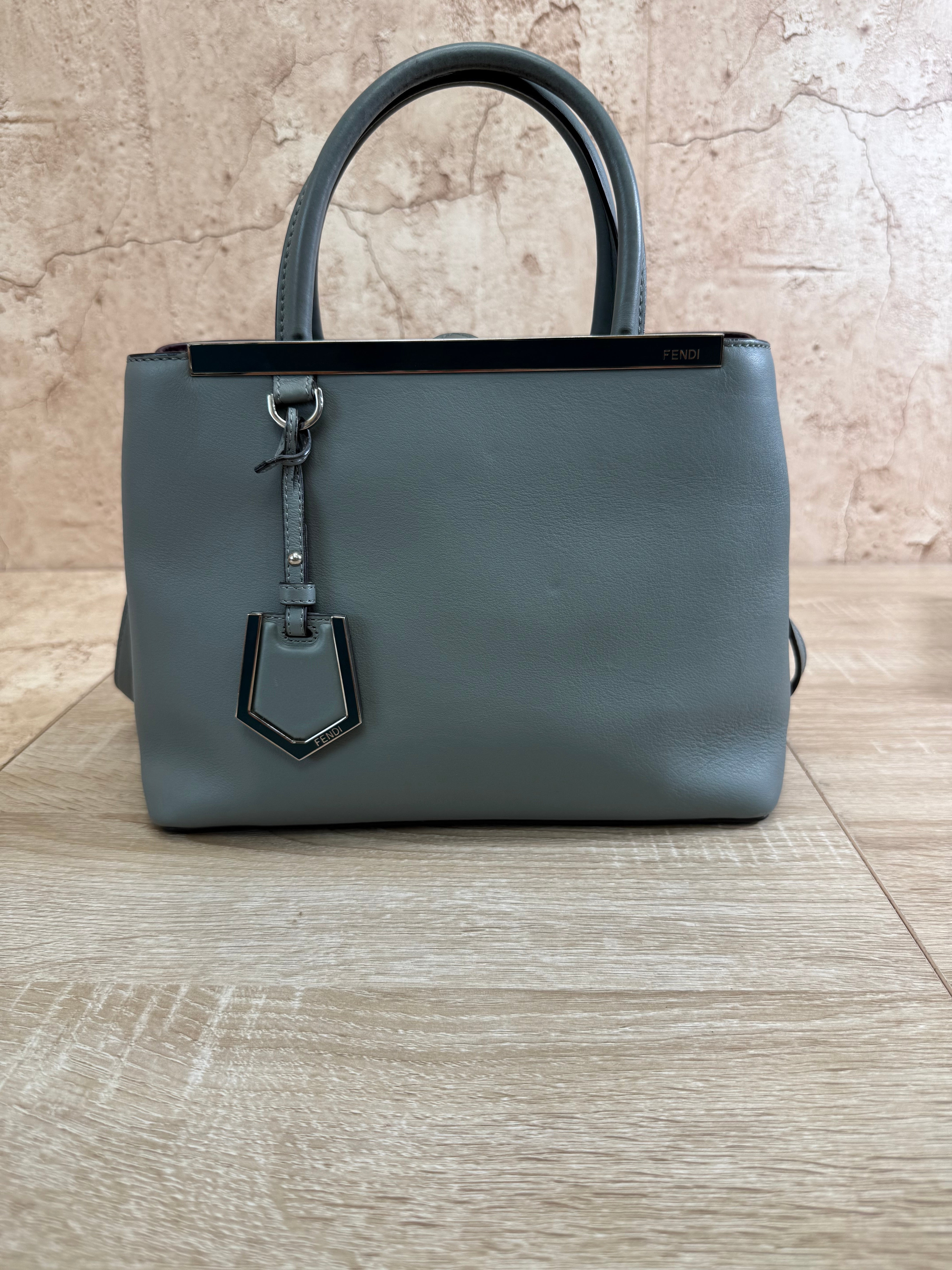 Fendi Grey Leather Petite 2Jours Bag