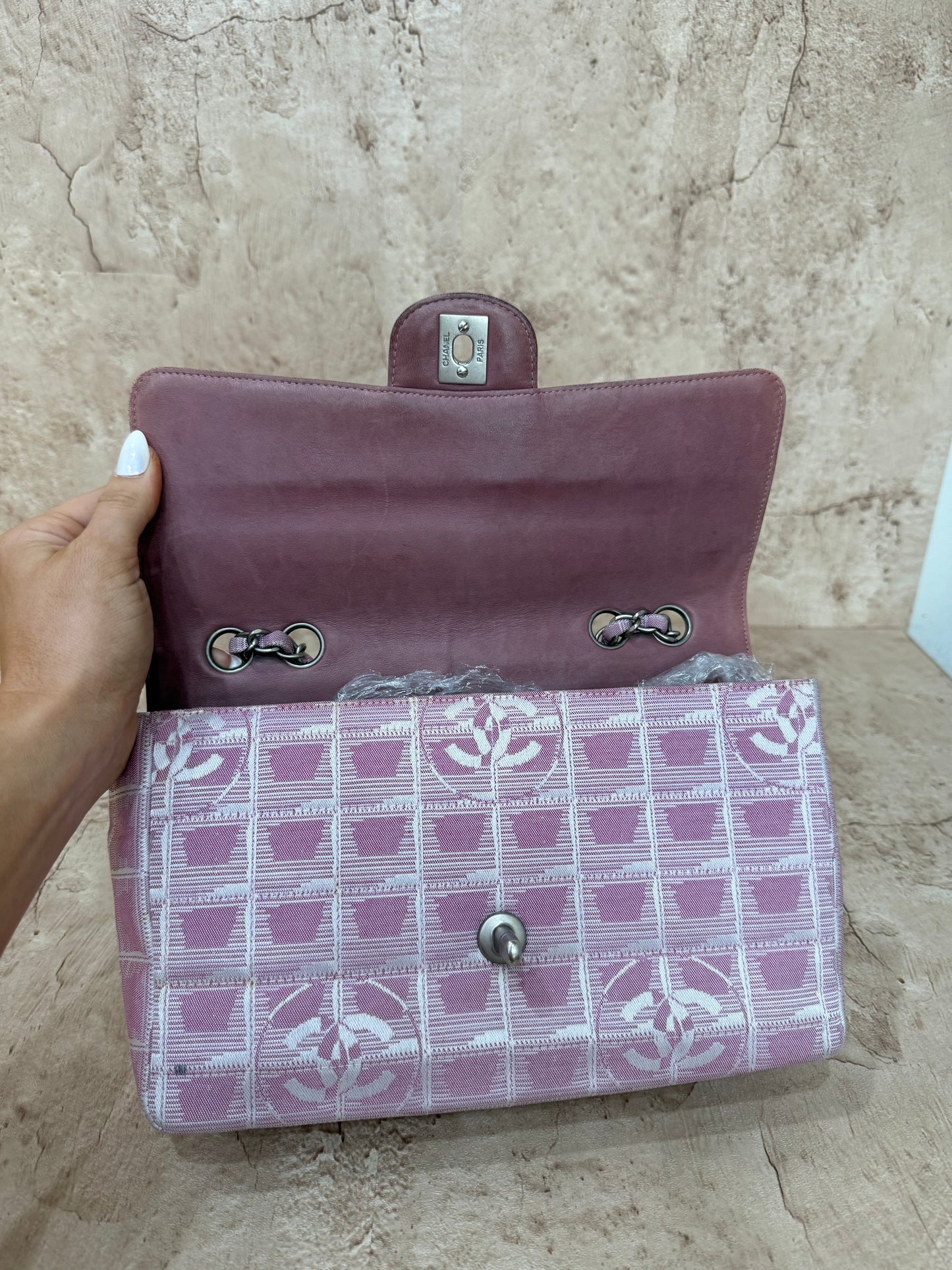 Chanel Pink Travel Line Medium Single Flap