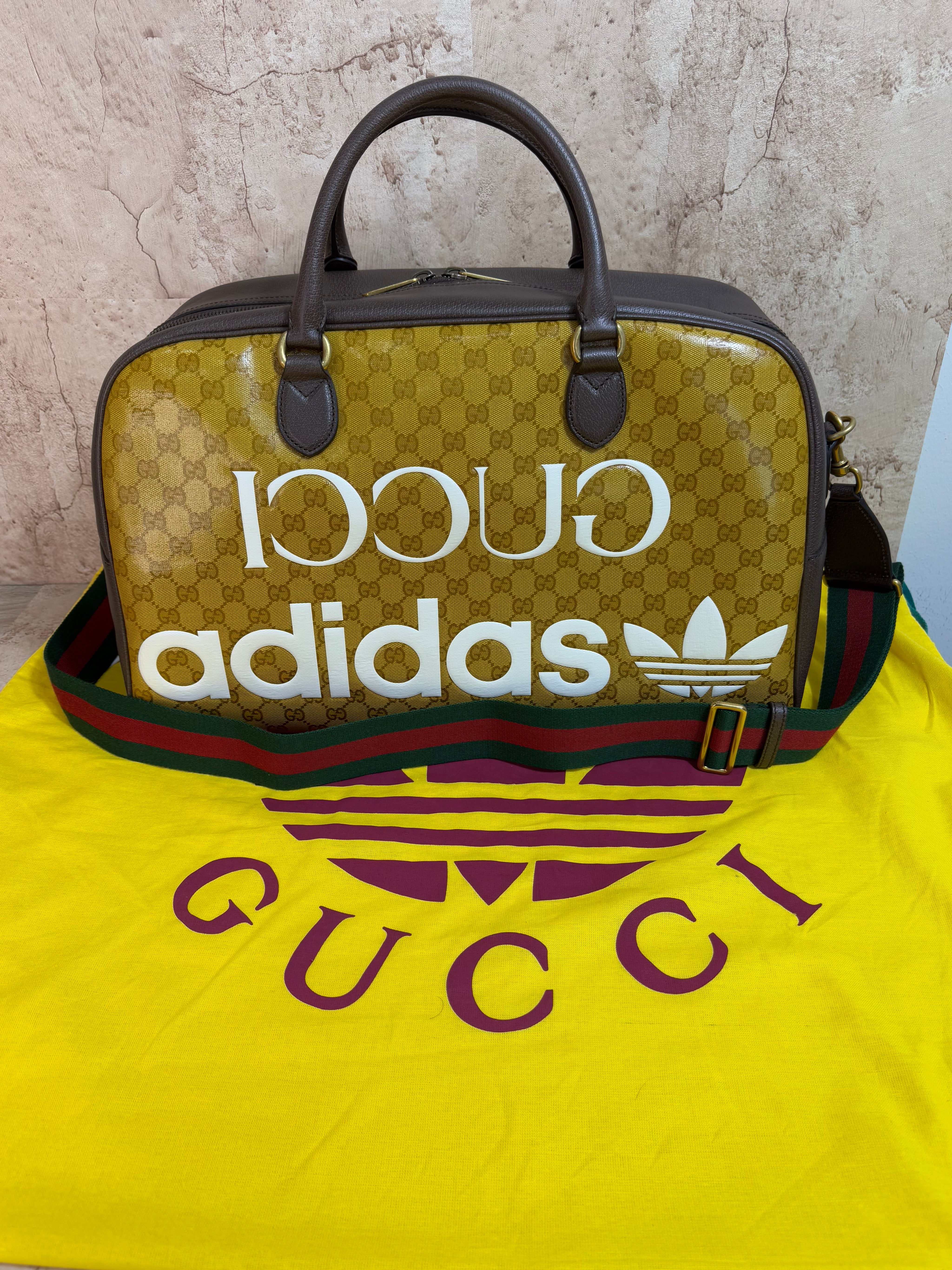 BRAND NEW- Gucci x Adidas Coated Canvas Duffle Bag