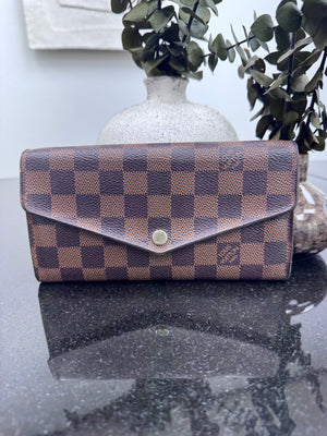 Louis Vuitton Damier Ebene & Pink Sarah Wallet