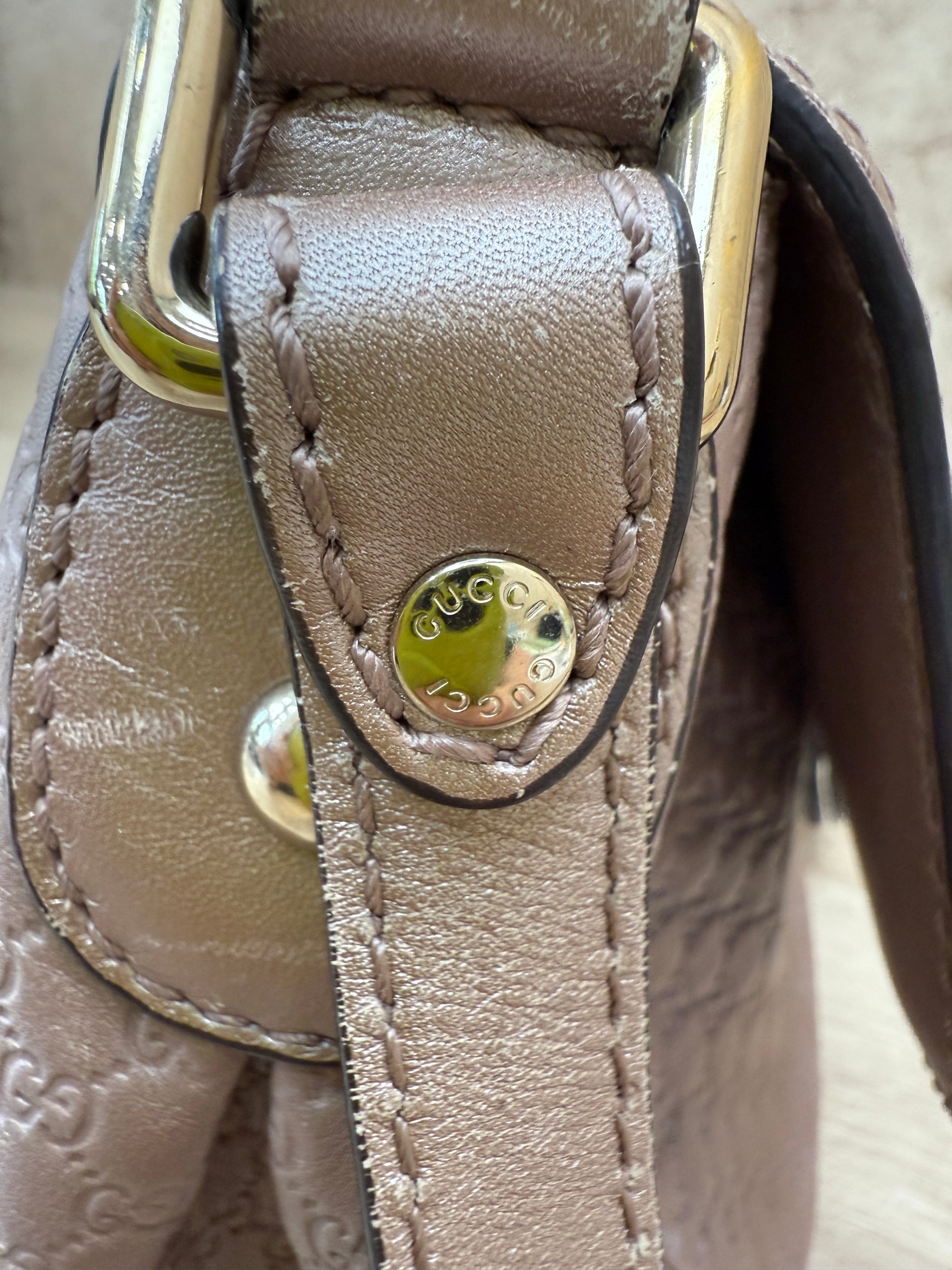 Gucci Metallic Pink Microguccissima Sukey Crossbody Bag