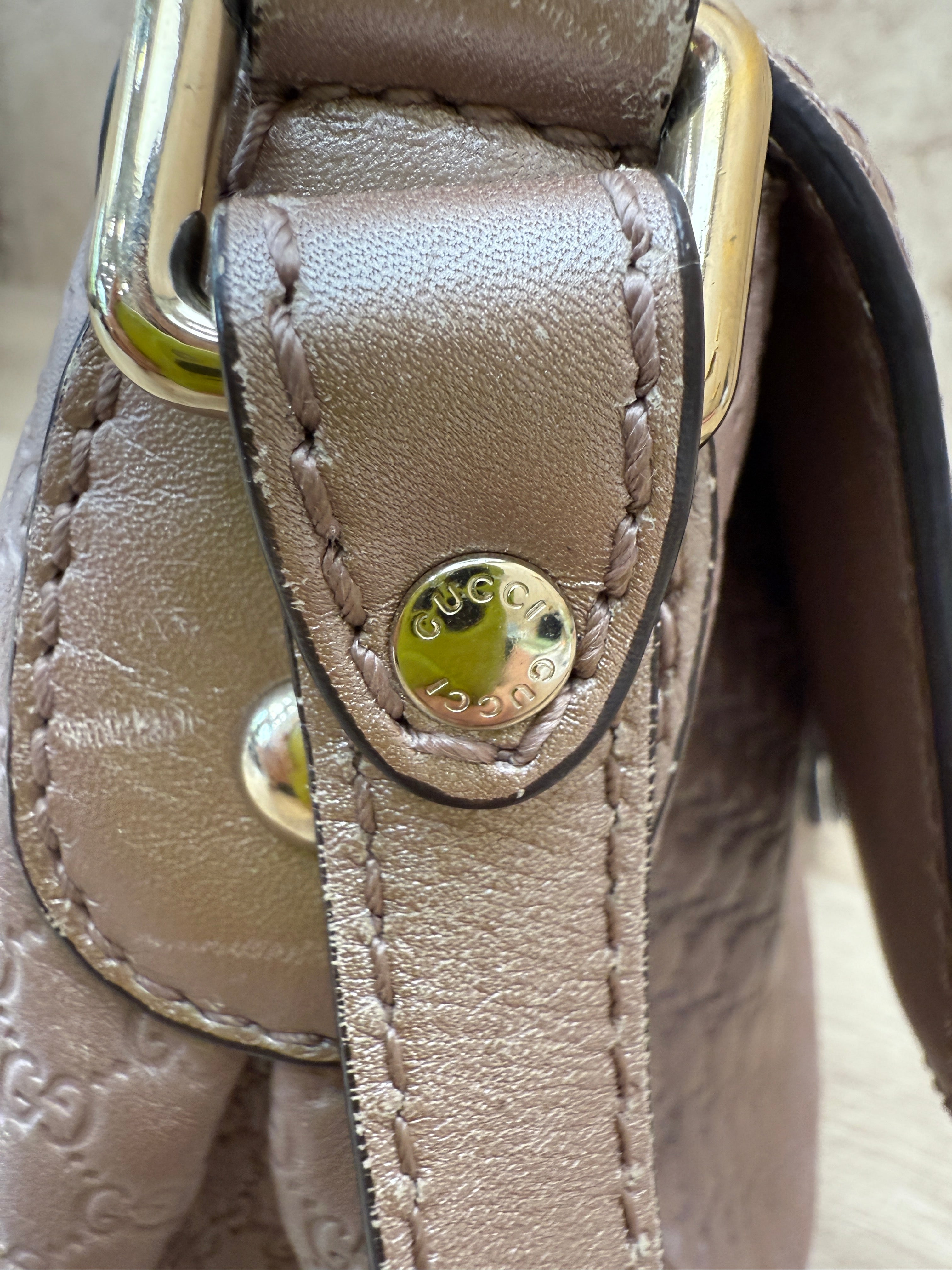 Gucci Metallic Pink Microguccissima Sukey Crossbody Bag