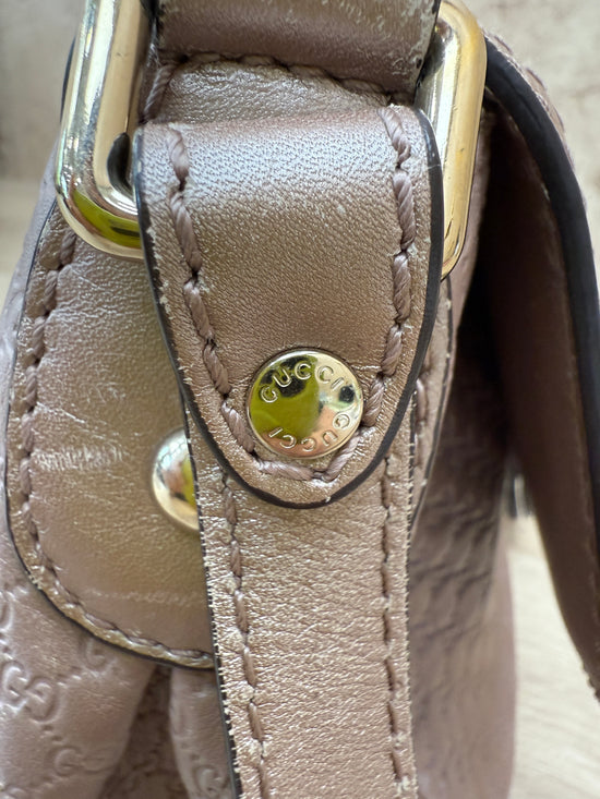 Gucci Metallic Pink Microguccissima Sukey Crossbody Bag