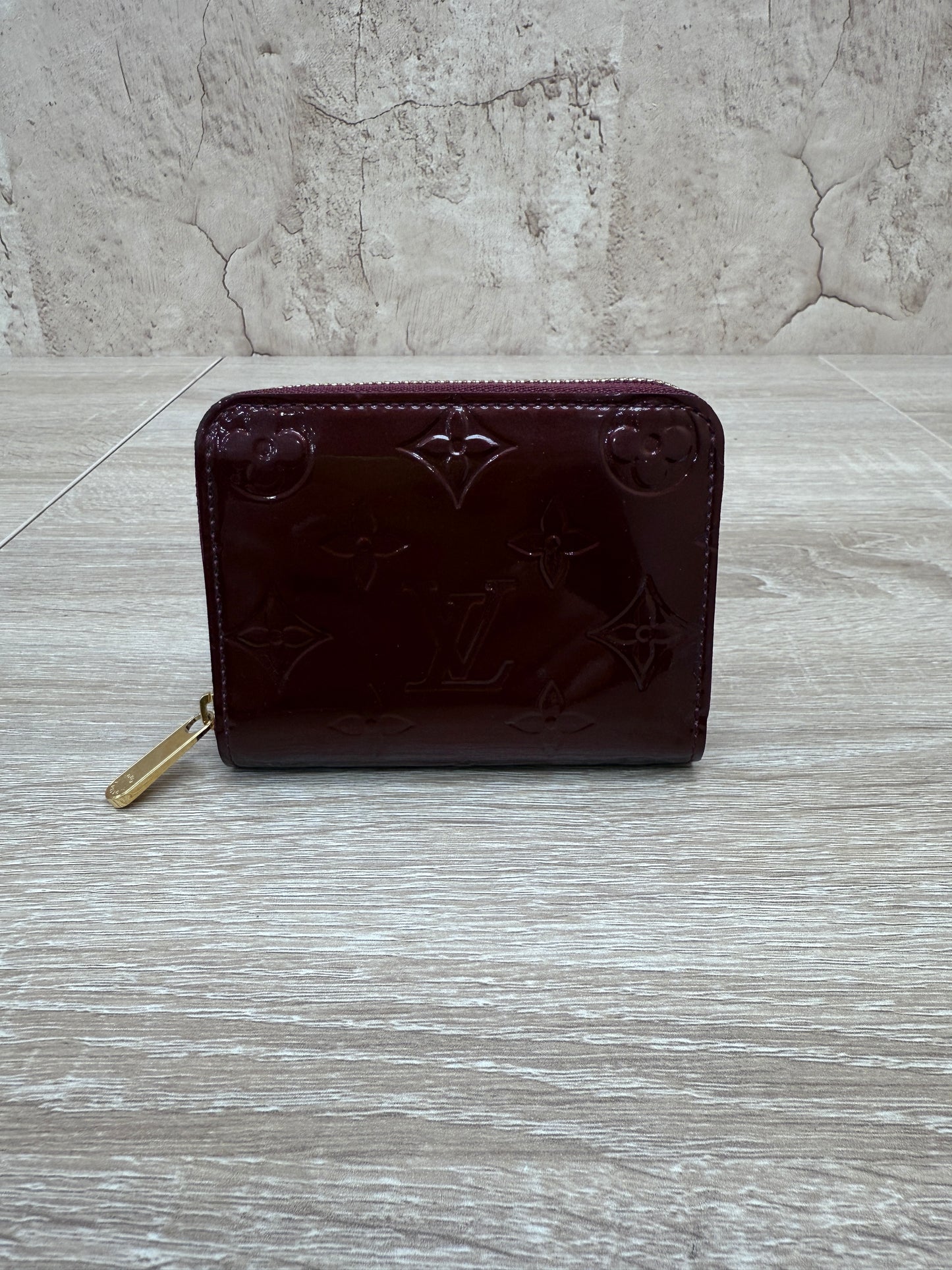 Louis Vuitton Burgundy Vernis Compact Zippy Wallet