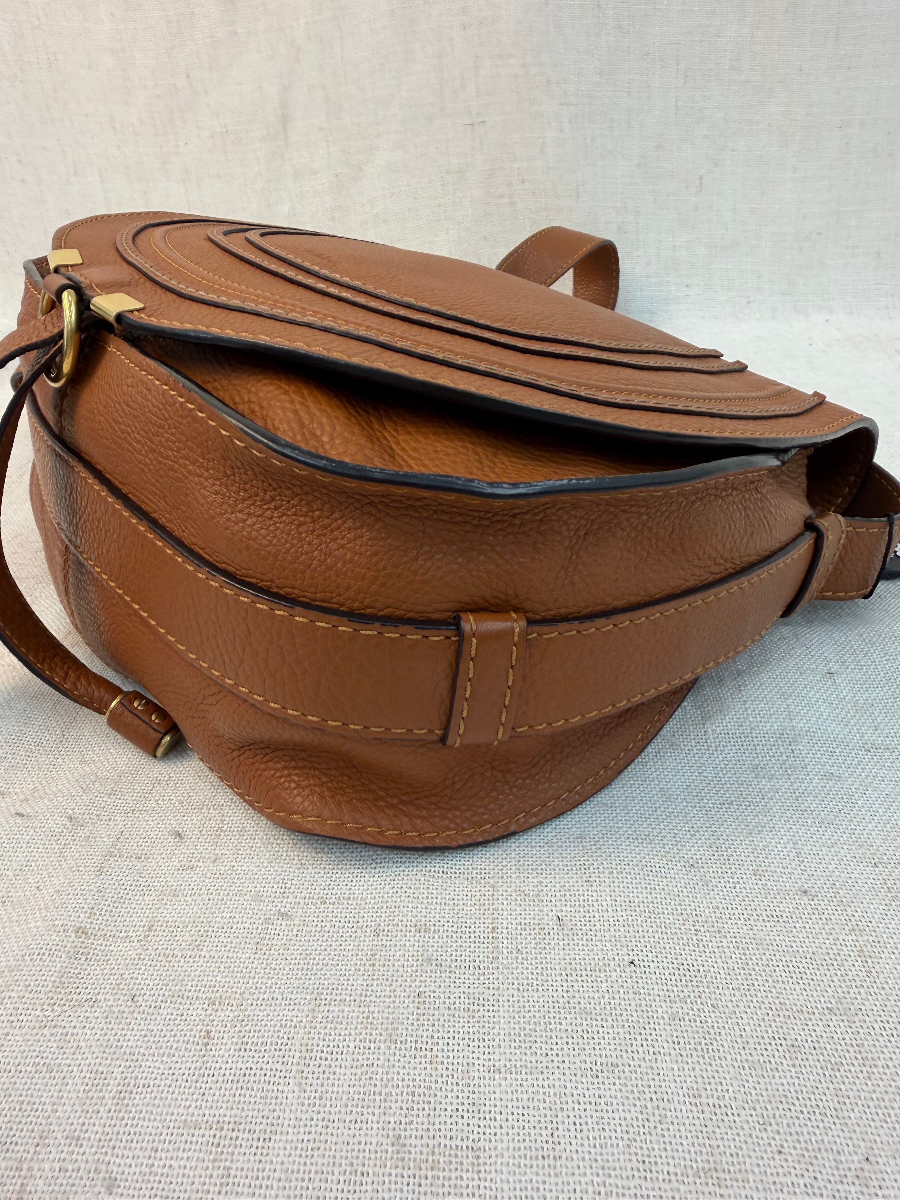 Chloe Tan Calfskin Medium Marcie Saddle Bag