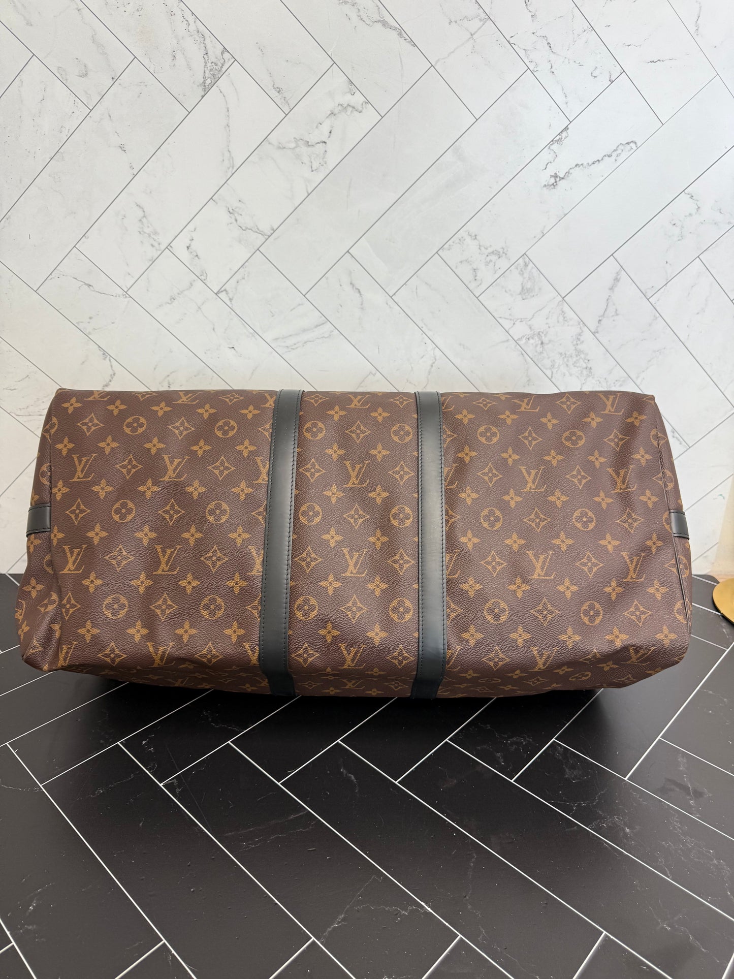 Louis Vuitton Monogram Macassar Keepall 55 Bandouliere