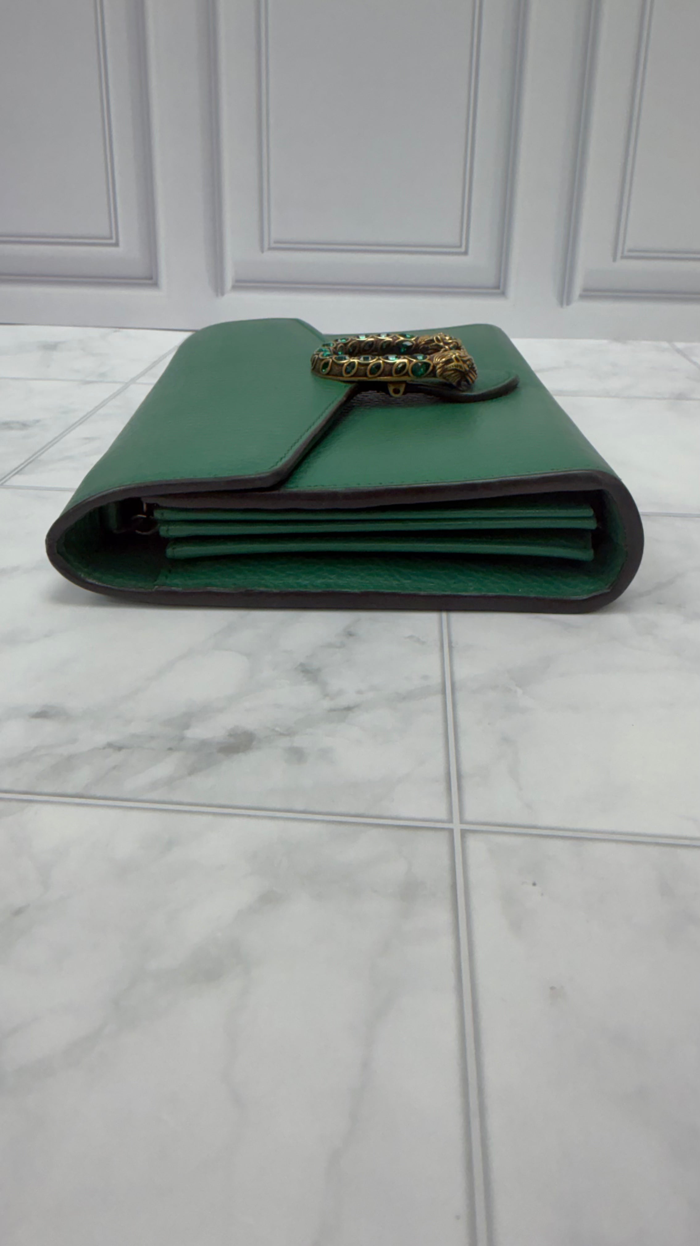 *DONS DROP* Gucci Green Pebbled Leather Dionysus Chain Wallet